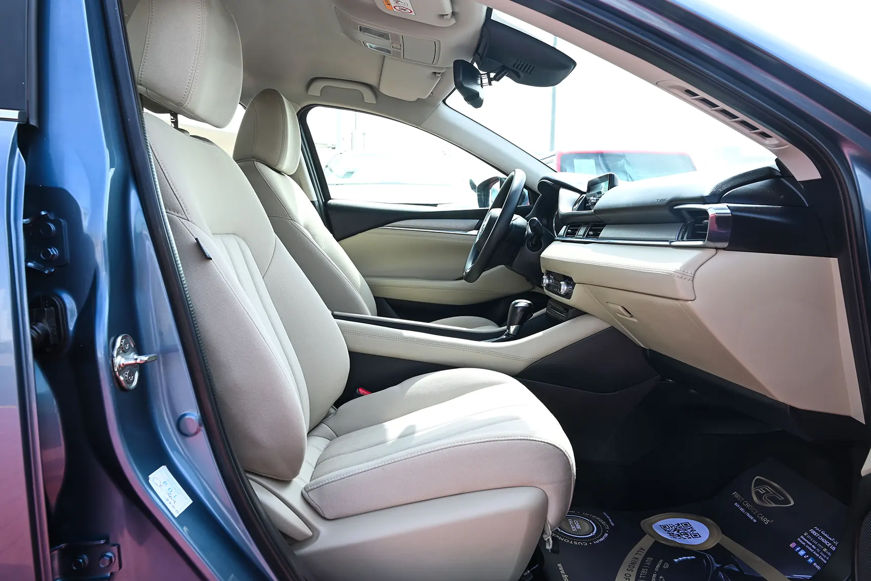 Used 2021 Mazda 6 S Grade Blue – Front Passenger Side Cabin View at First Choice Cars Sharjah