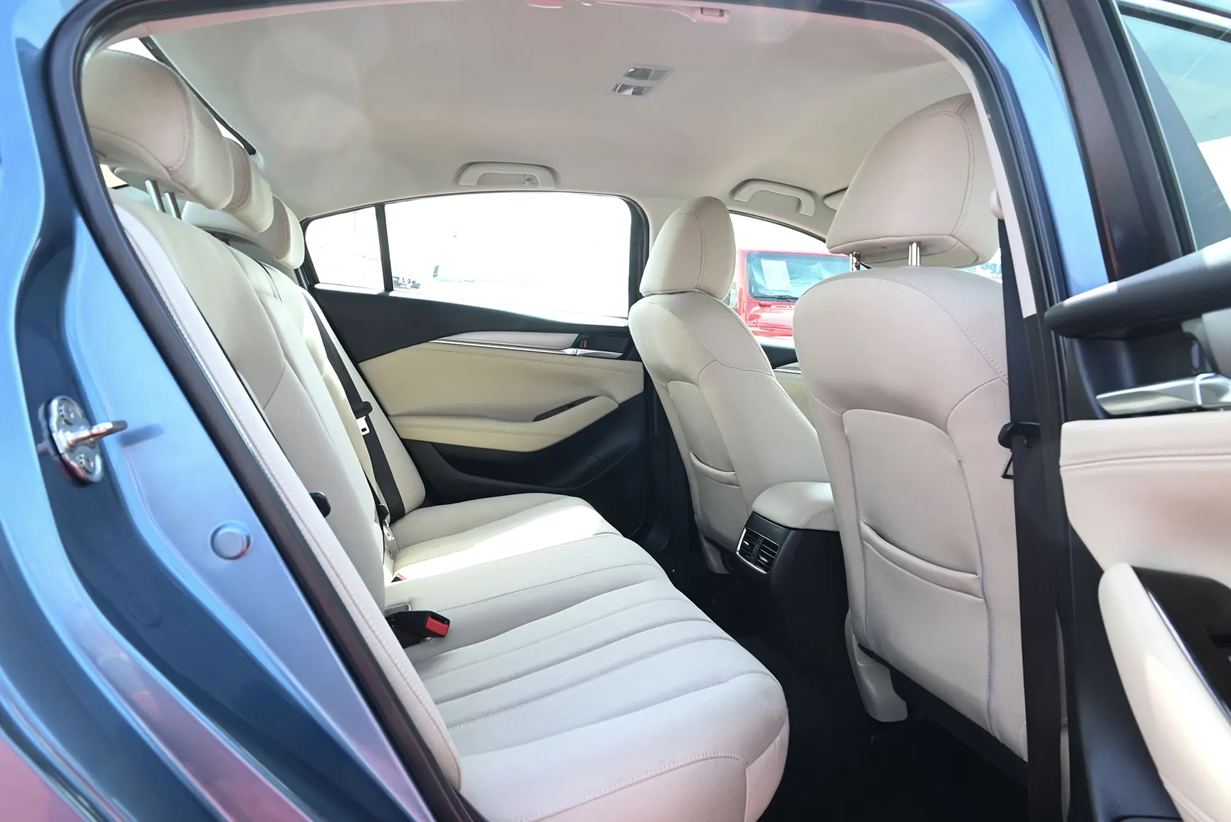 Used 2021 Mazda 6 S Grade Blue – Rear Passenger Side Cabin View at First Choice Cars Sharjah