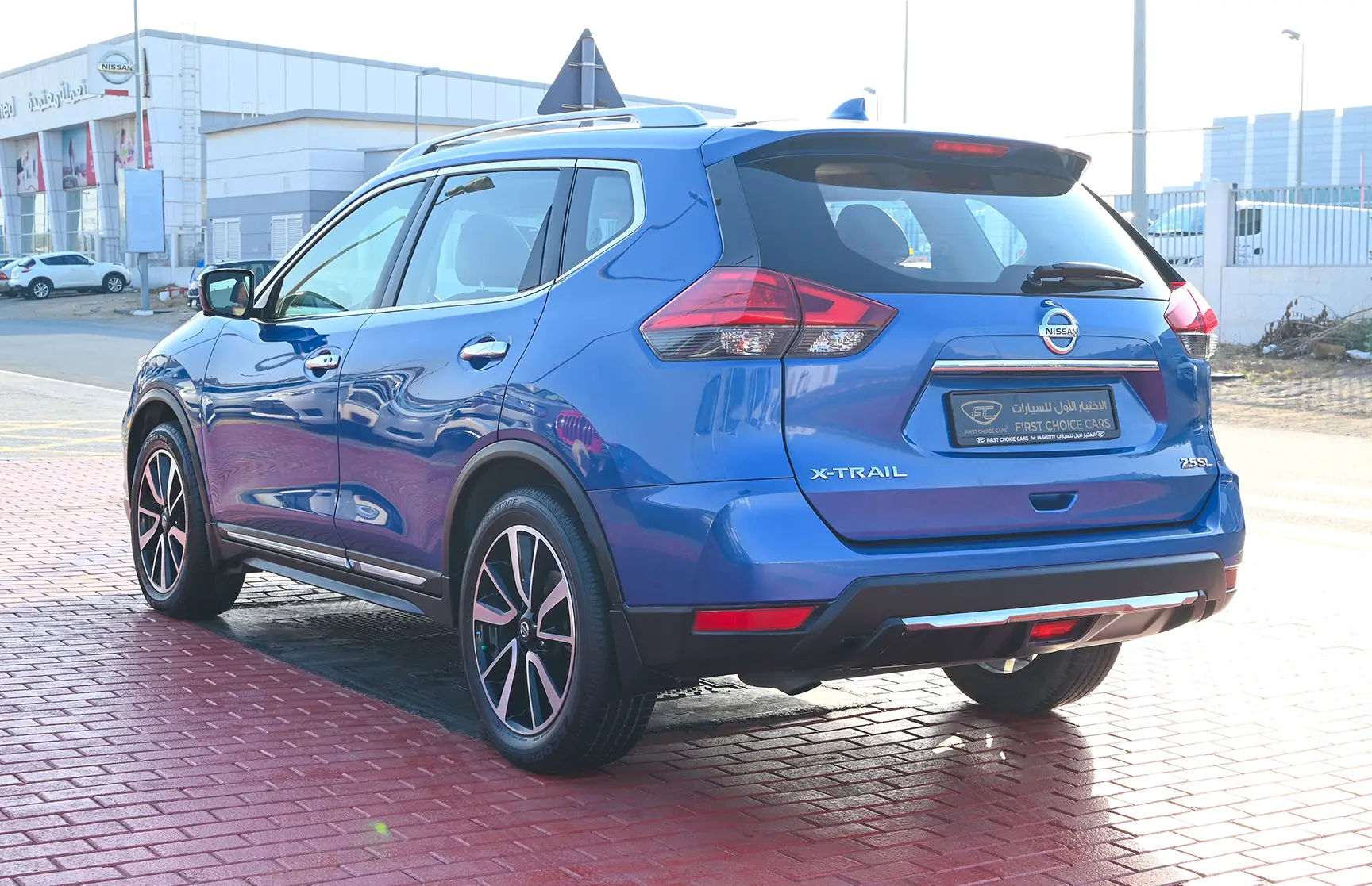 Used 2020 Nissan X-Trail Sl Blue – Left Back Diagonal (45°) View at First Choice Cars Sharjah