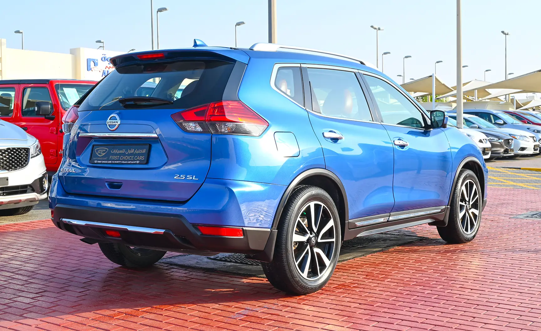 Used 2020 Nissan X-Trail Sl Blue – Right Back Diagonal (45°) View at First Choice Cars Sharjah