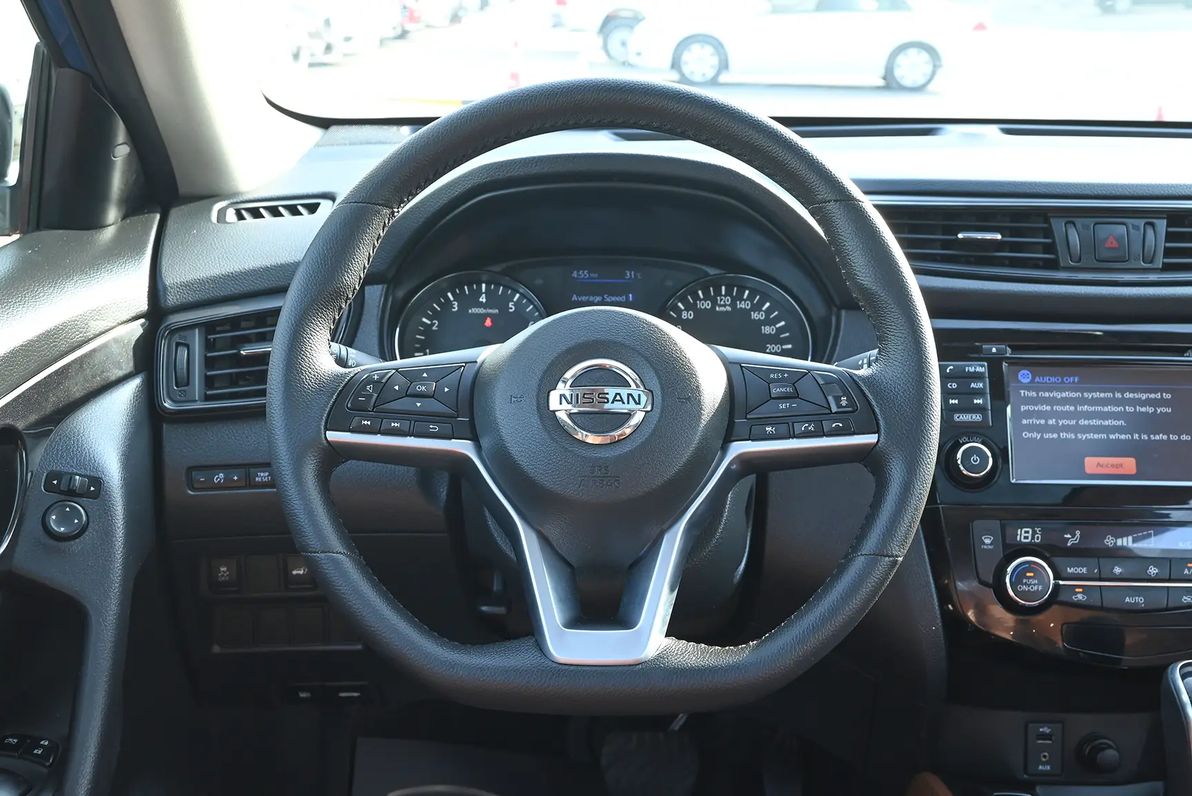 Used 2020 Nissan X-Trail Sl Blue – Driver Side Dashboard & Steering View at First Choice Cars Sharjah