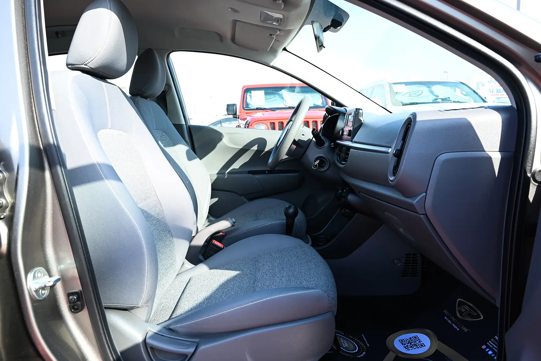 Used 2020 KIA Picanto EX Grey – Front Passenger Side Cabin View at First Choice Cars Sharjah