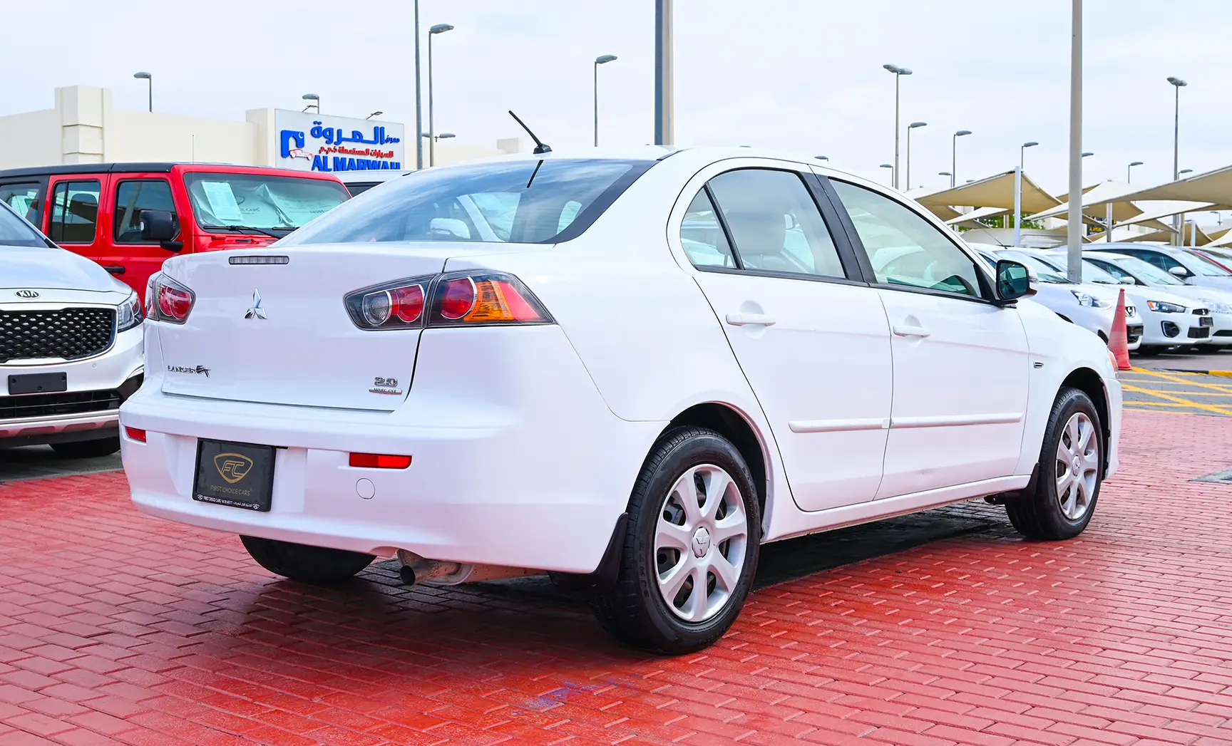 Used 2017 Mitsubishi LANCER EX GLX White – Right Back Diagonal (45°) View at First Choice Cars Sharjah