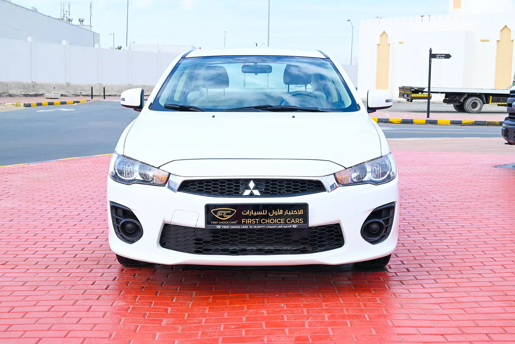 Used 2017 Mitsubishi LANCER EX GLX White – Front View at First Choice Cars Sharjah