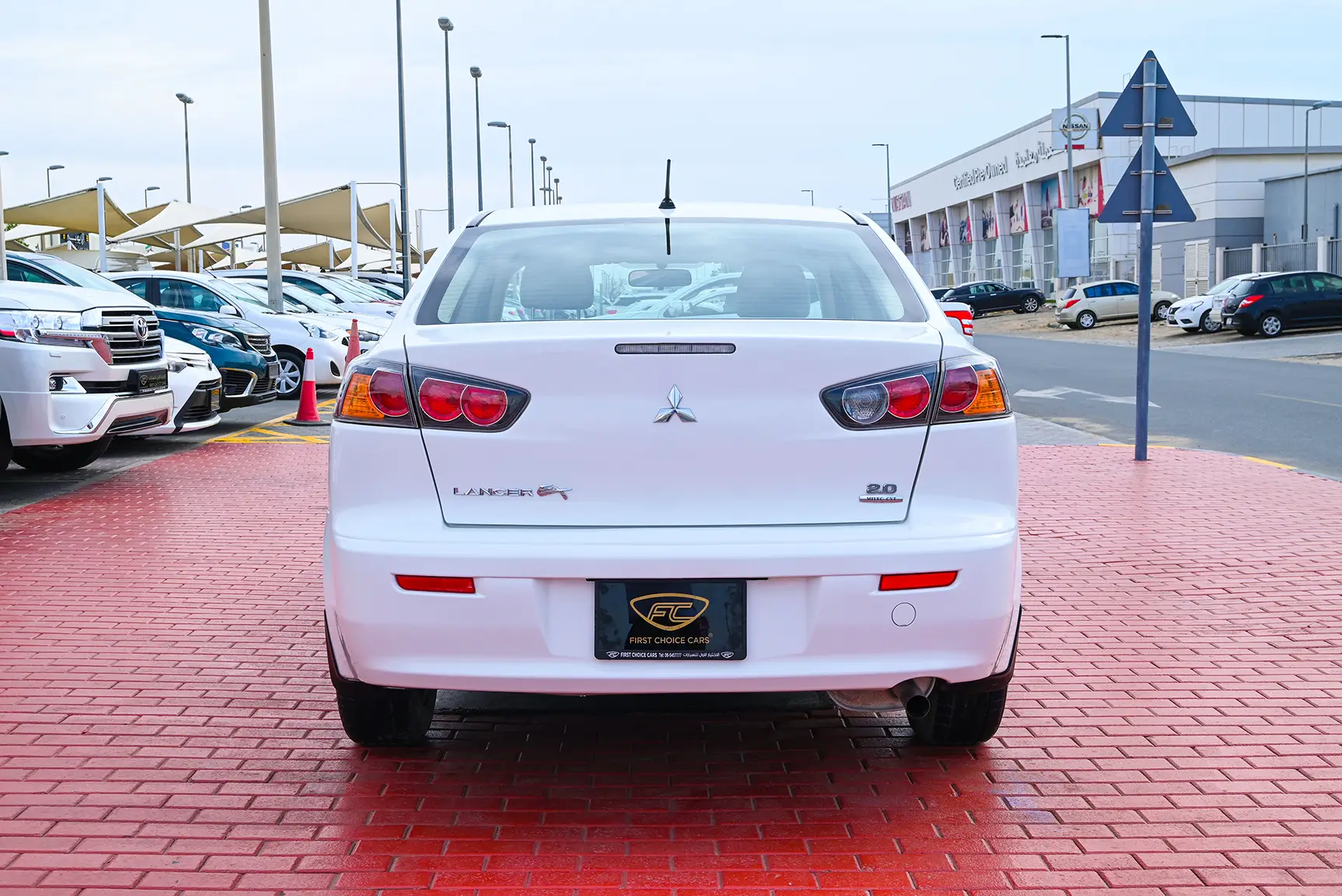 Used 2017 Mitsubishi LANCER EX GLX White – Back/Rear View at First Choice Cars Sharjah