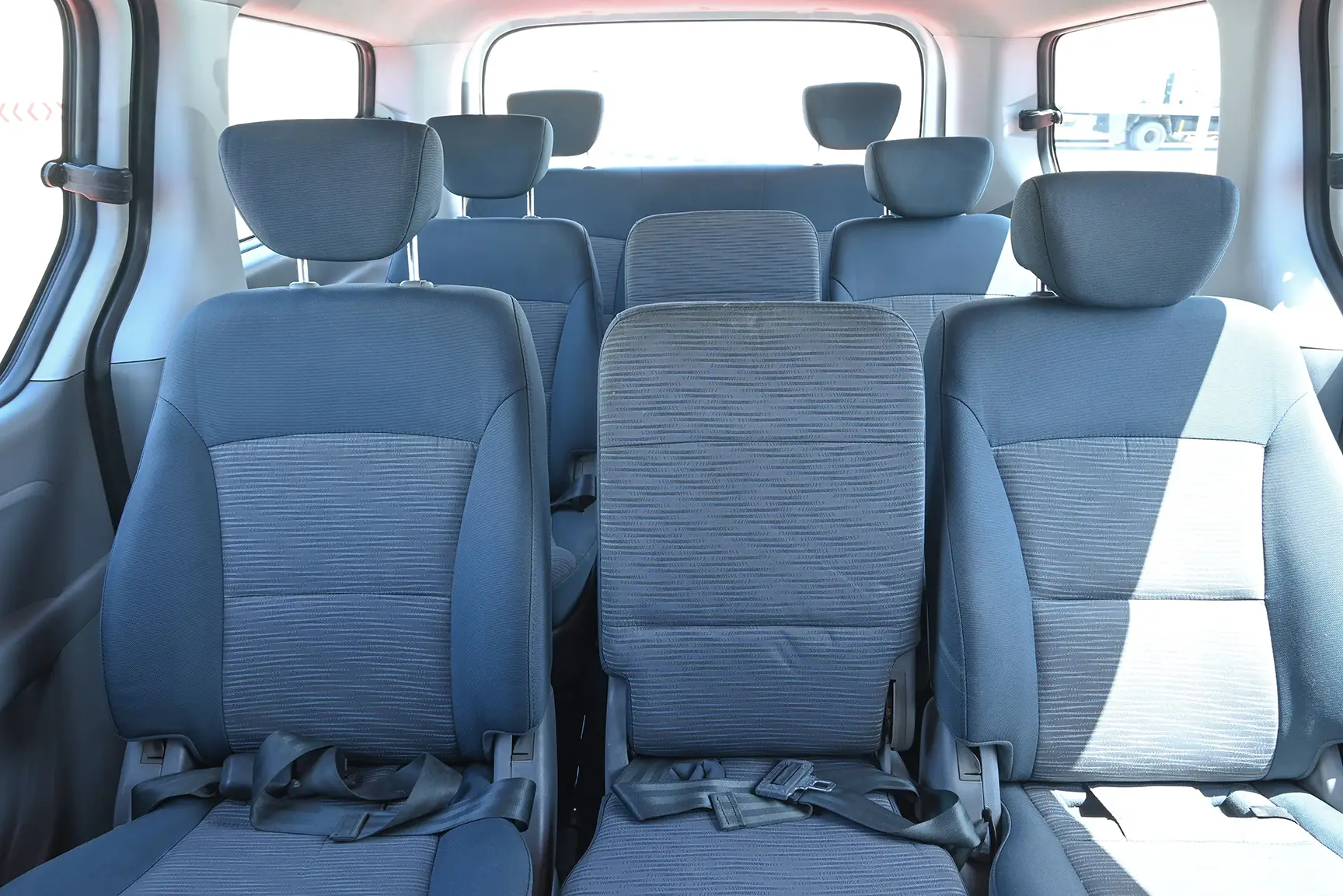 Used 2018 Hyundai H1 12-Seater Wagon White – Rear Seat View at First Choice Cars Sharjah