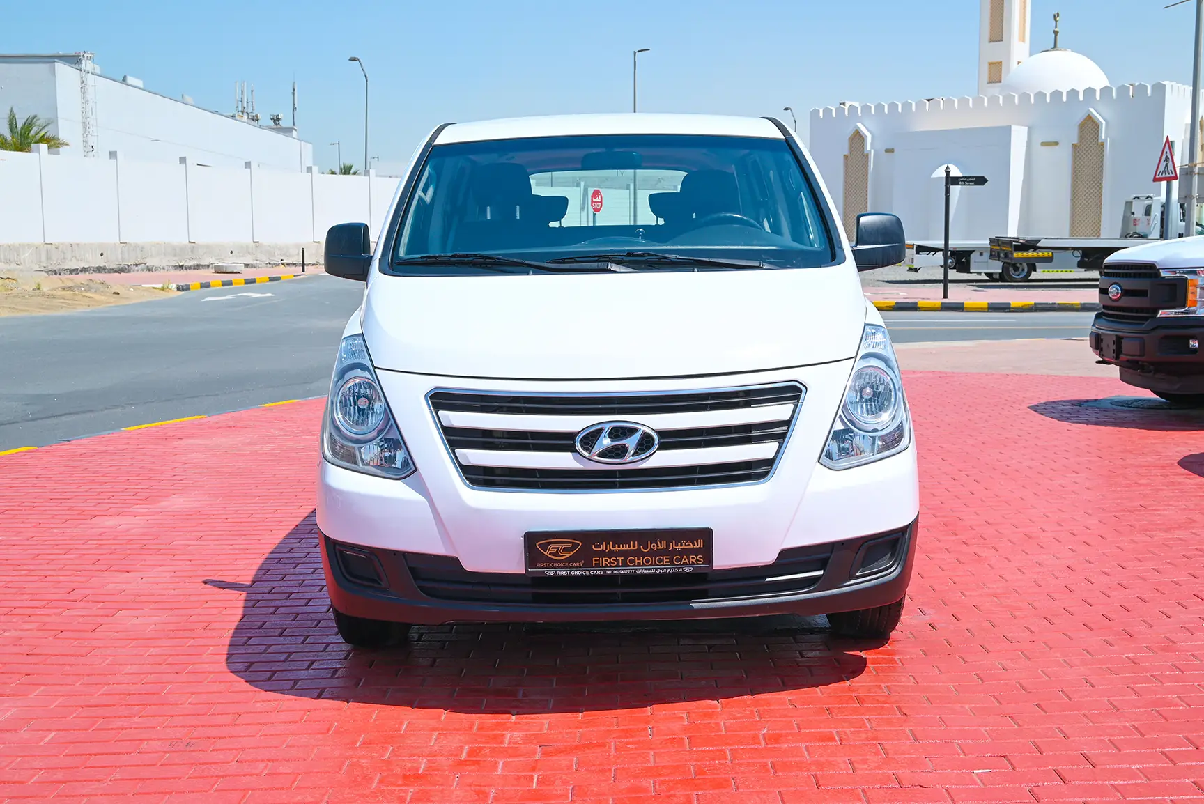 Used 2018 Hyundai H1 12-Seater Wagon White – Front View at First Choice Cars Sharjah