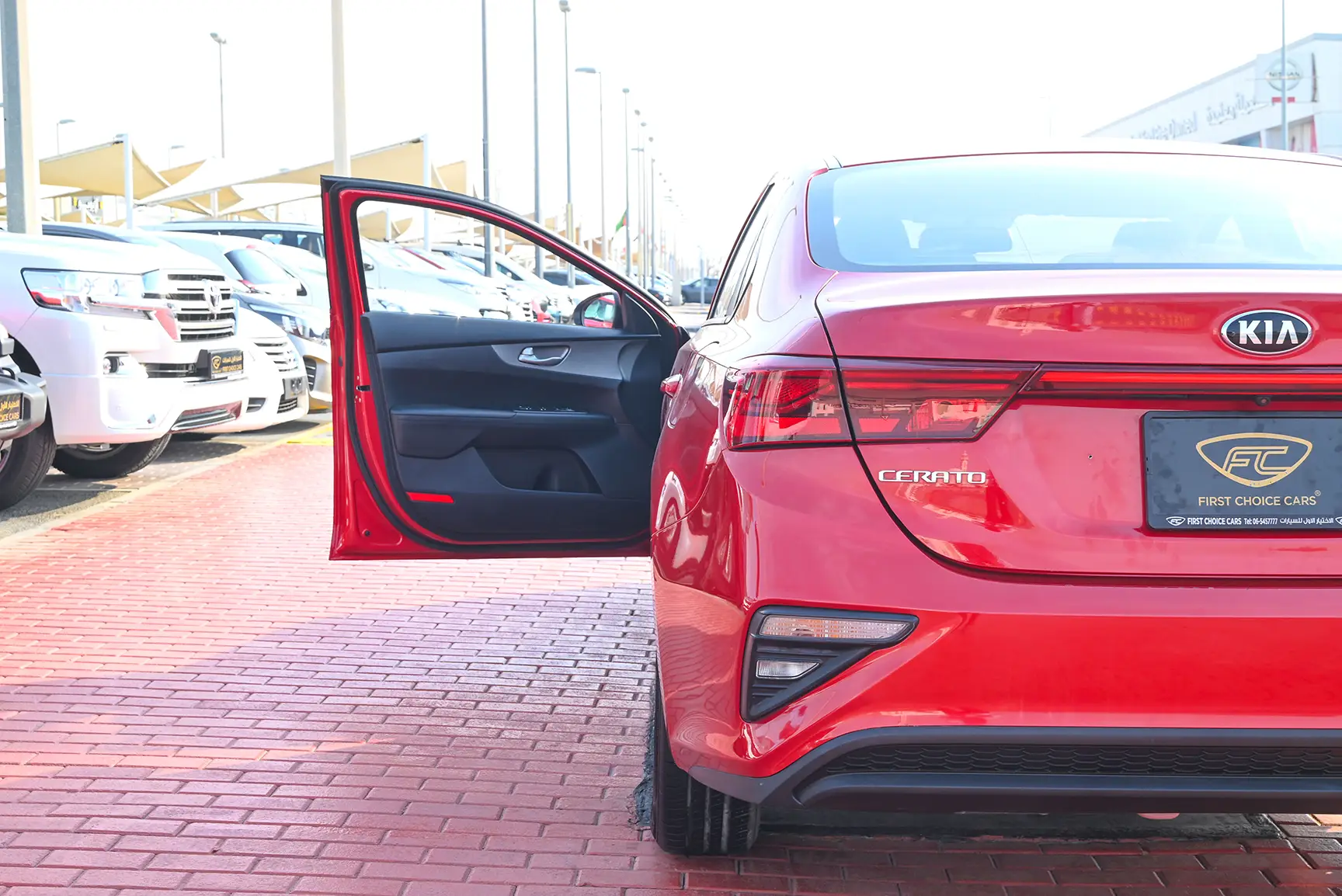 Used 2020 KIA Cerato Lx Red – Taillight Close-up at First Choice Cars Sharjah