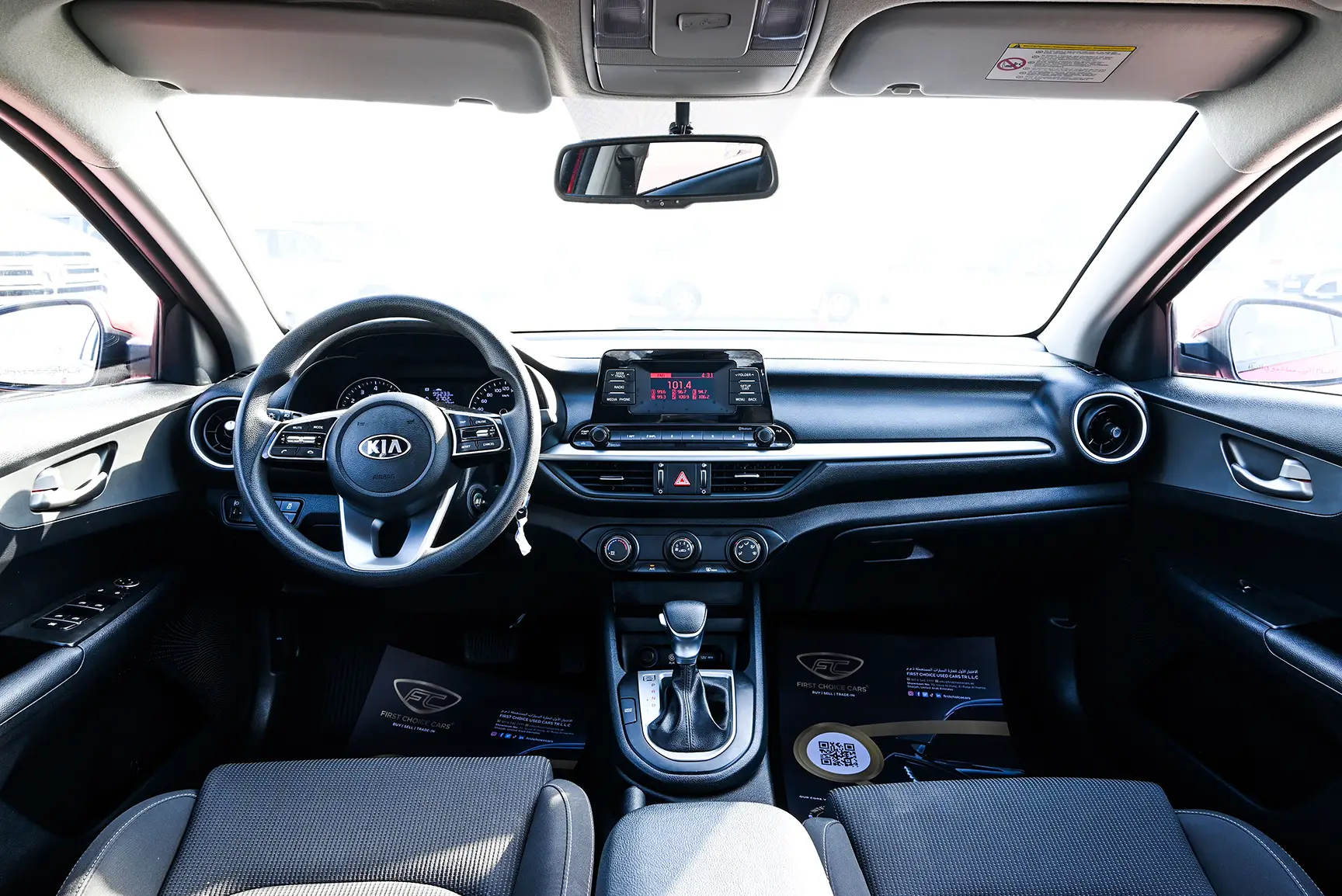 Used 2020 KIA Cerato Lx Red – Front Cabin / Dashboard Full View at First Choice Cars Sharjah