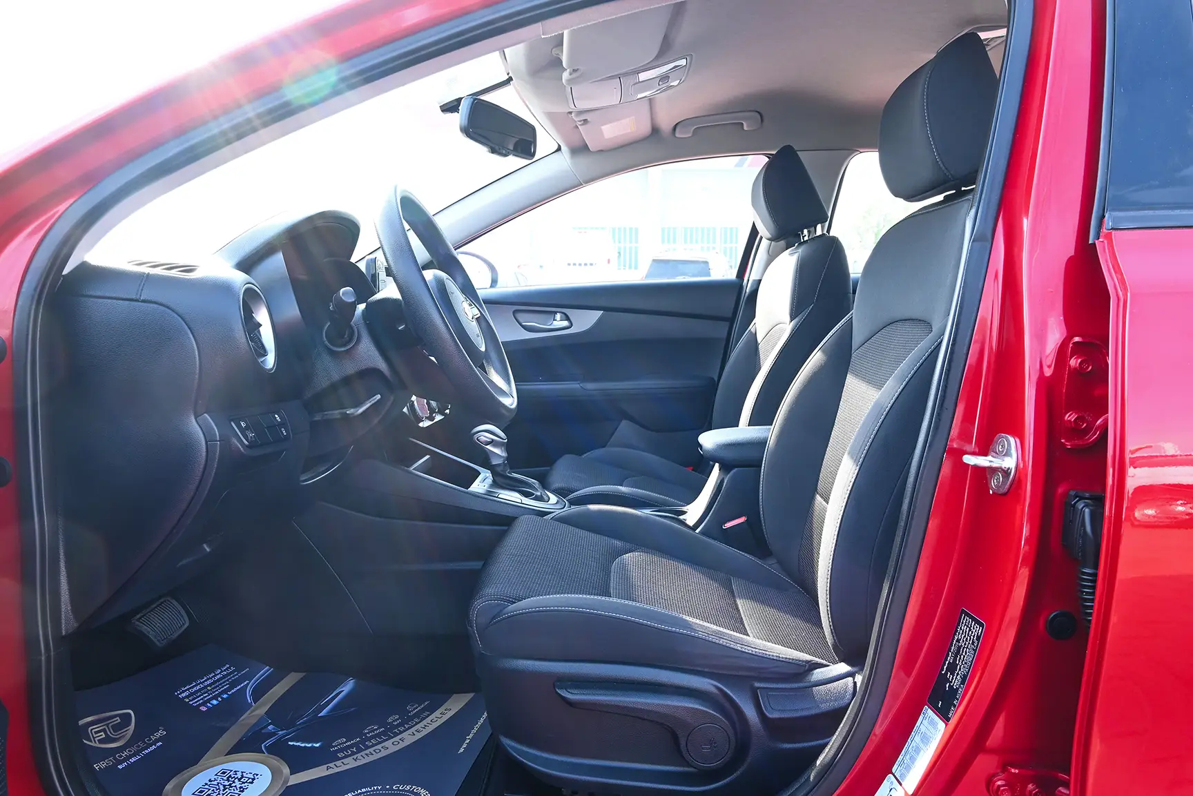 Used 2020 KIA Cerato Lx Red – Front Driver Side Cabin View at First Choice Cars Sharjah
