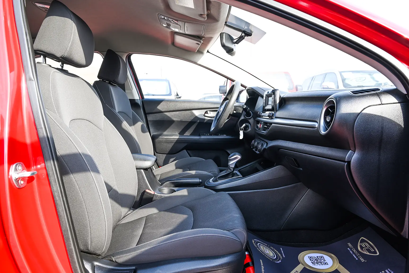 Used 2020 KIA Cerato Lx Red – Front Passenger Side Cabin View at First Choice Cars Sharjah