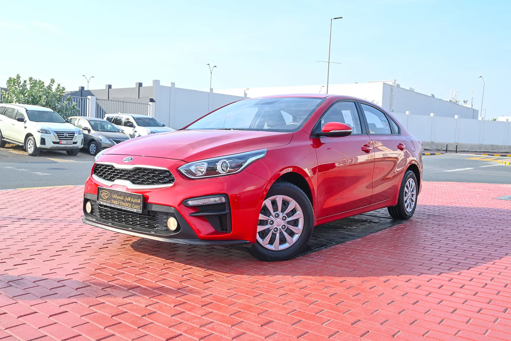 Used 2020 KIA Cerato Lx Red – Left Front Diagonal (45°) View at First Choice Cars Sharjah