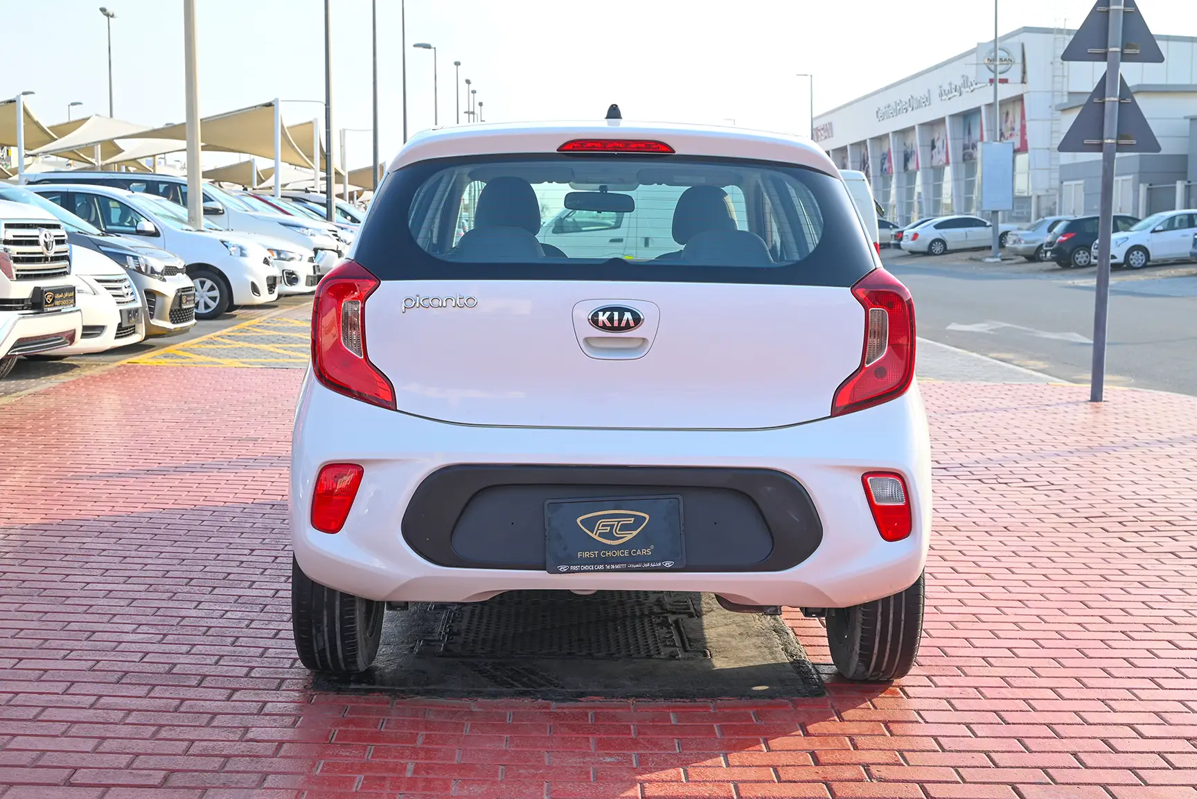 Used 2020 KIA Picanto Ex White – Back/Rear View at First Choice Cars Sharjah
