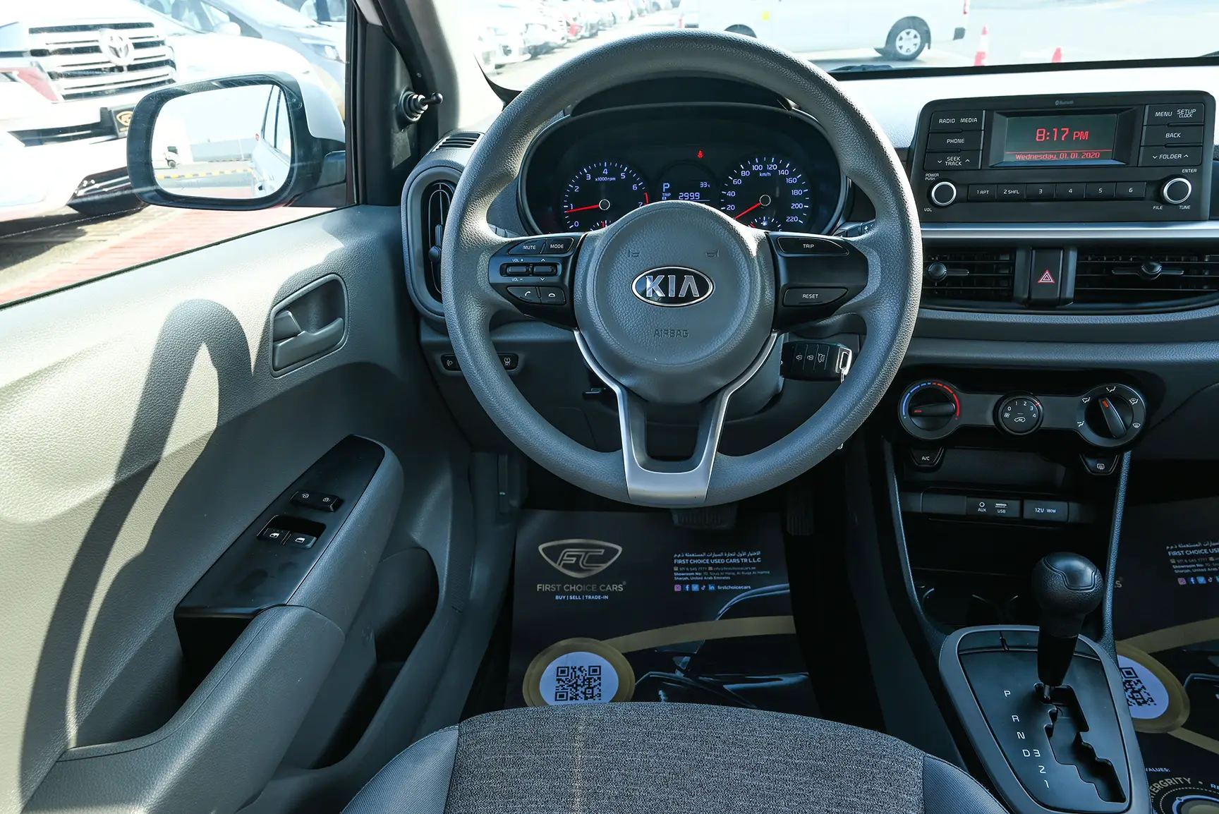 Used 2020 KIA Picanto Ex White – Steering Wheel & Instrument Cluster at First Choice Cars Sharjah