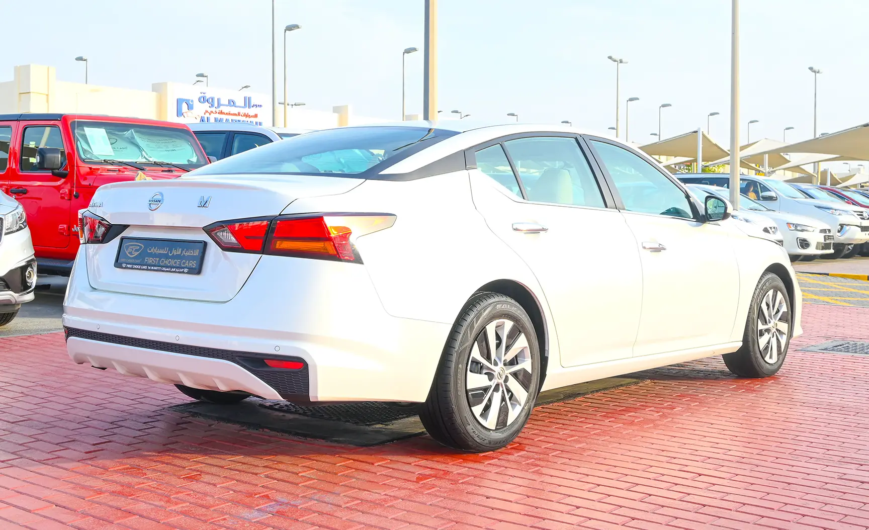 Used 2022 Nissan Altima S White – Right Back Diagonal (45°) View at First Choice Cars Sharjah