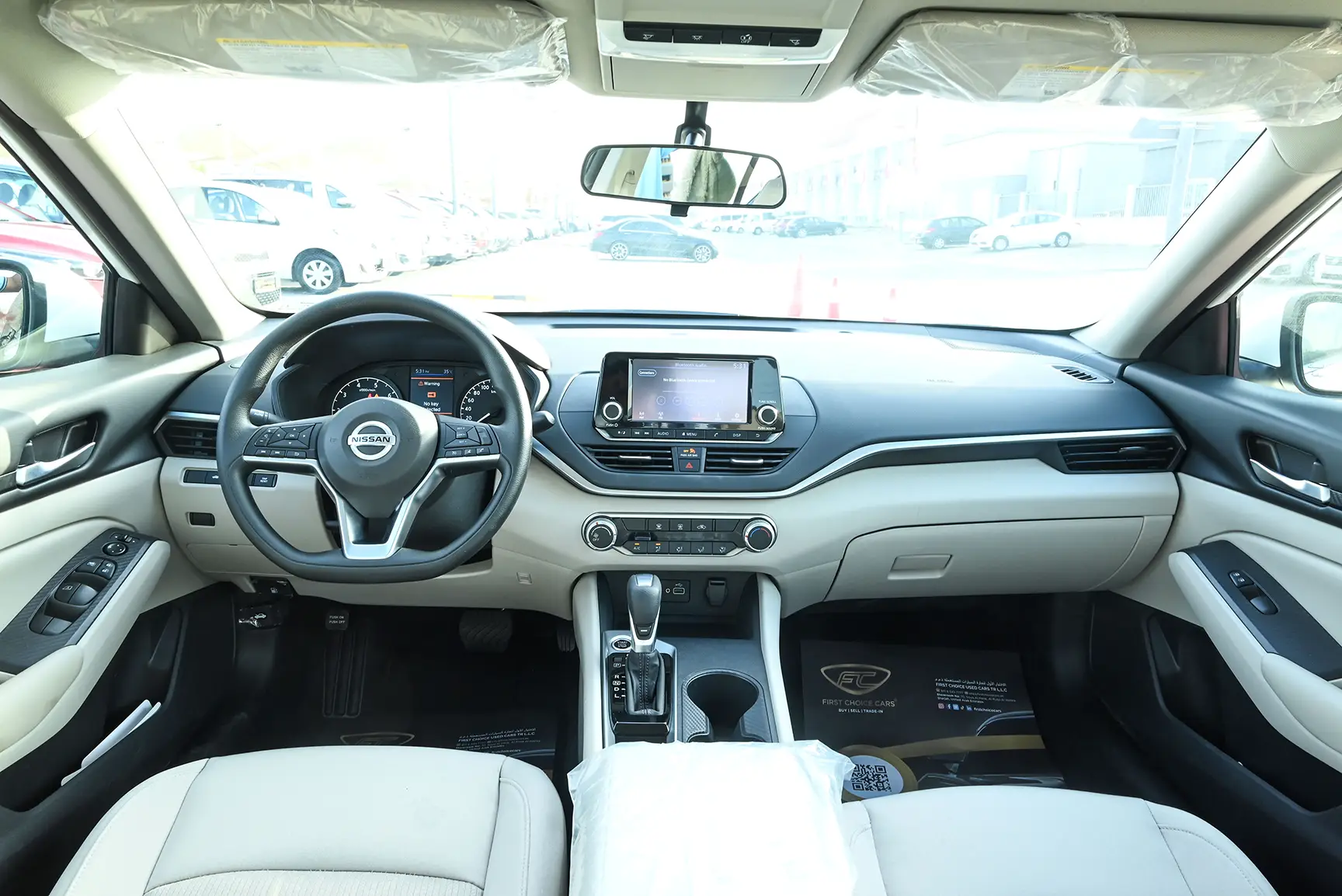 Used 2022 Nissan Altima S White – Front Cabin / Dashboard Full View at First Choice Cars Sharjah