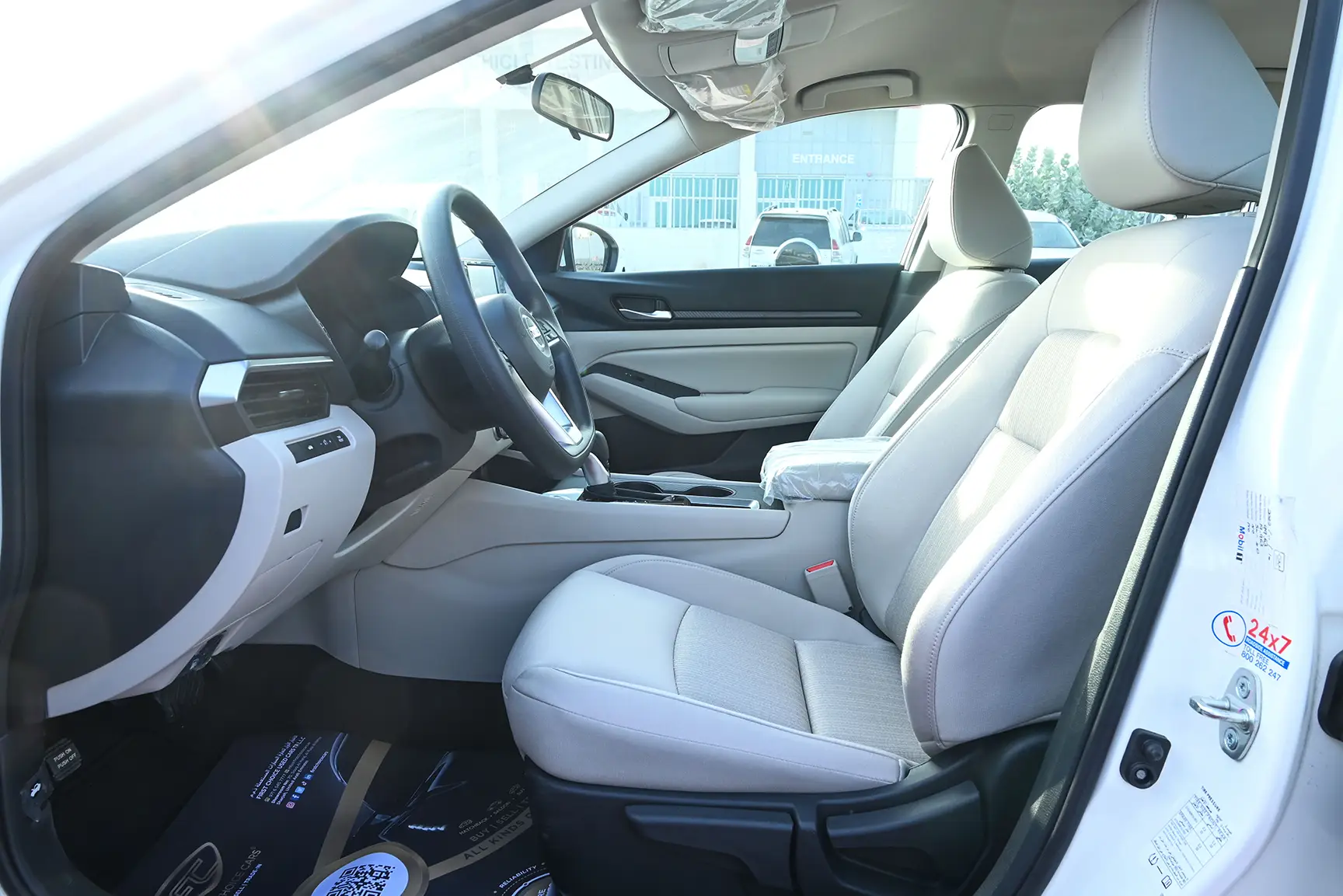 Used 2022 Nissan Altima S White – Front Driver Side Cabin View at First Choice Cars Sharjah