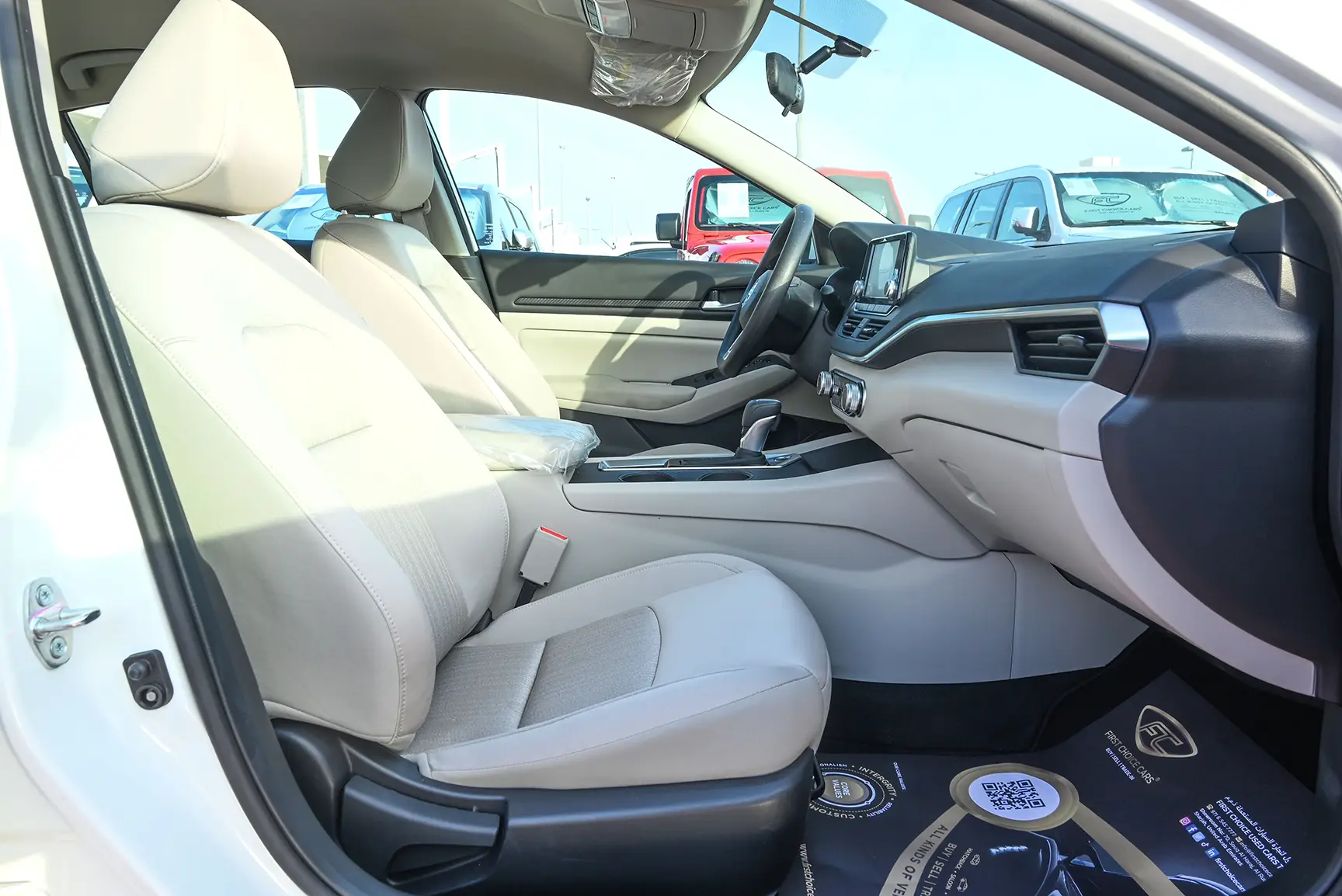 Used 2022 Nissan Altima S White – Front Passenger Side Cabin View at First Choice Cars Sharjah
