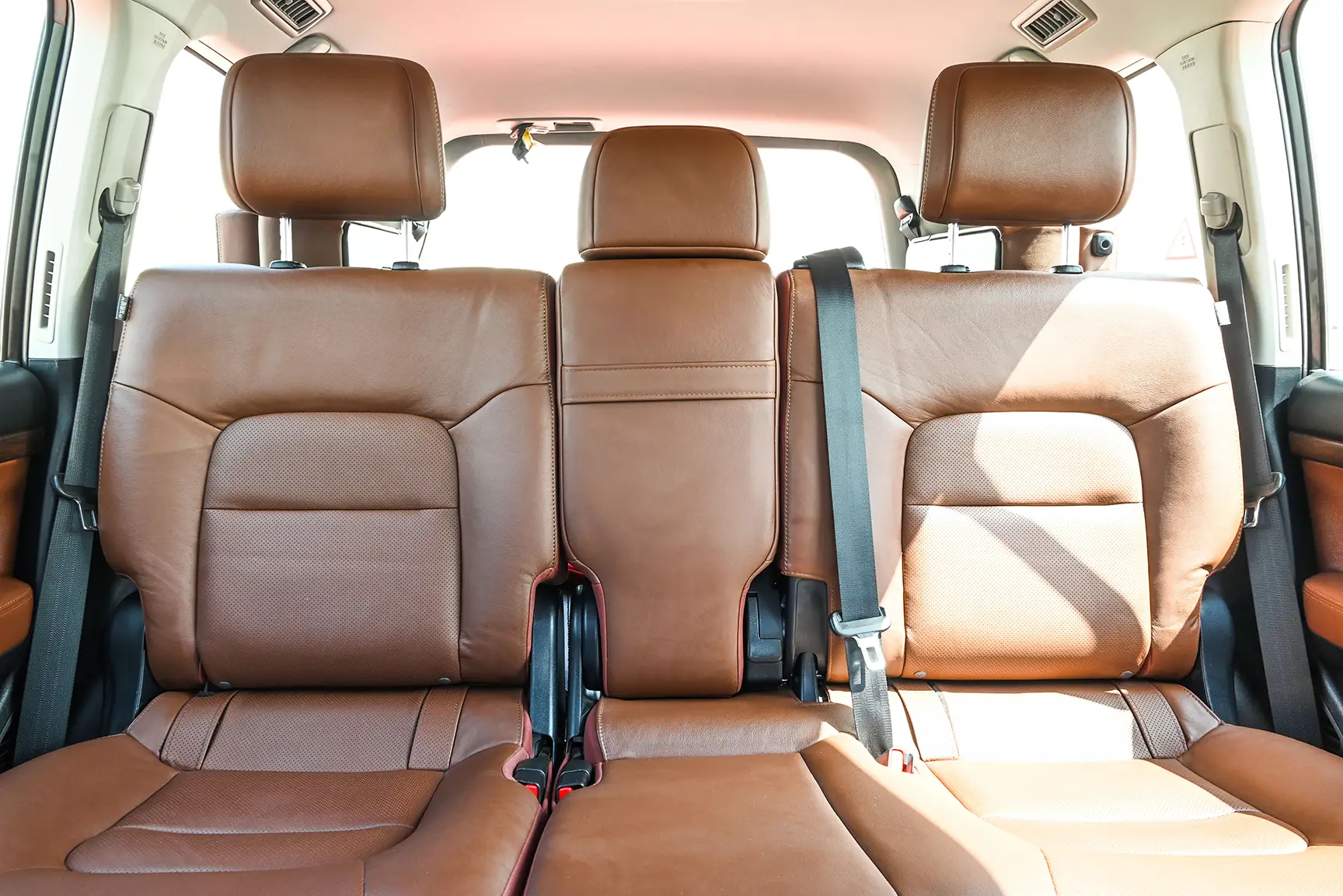 Used 2017 Toyota Land Cruiser VXR White – Rear Seat View at First Choice Cars Sharjah