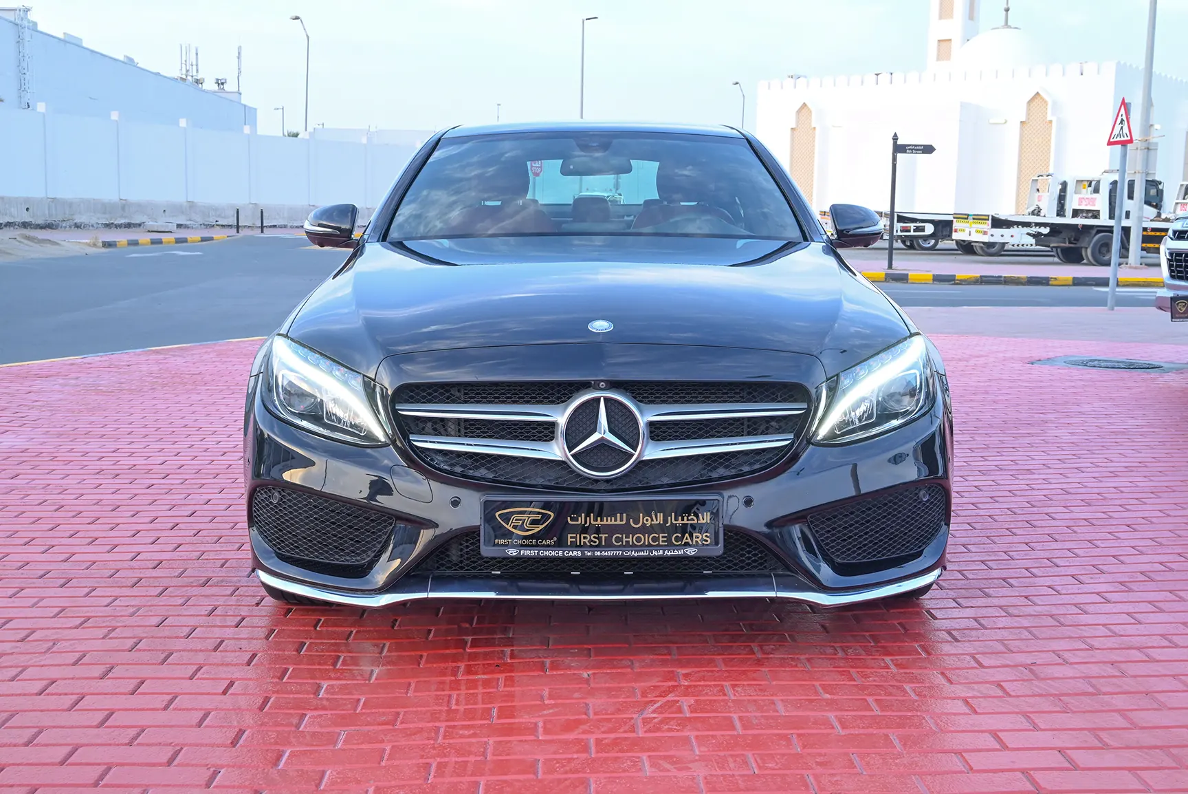 Used 2016 Mercedes-Benz C-Class C 200 Black – Front View at First Choice Cars Sharjah