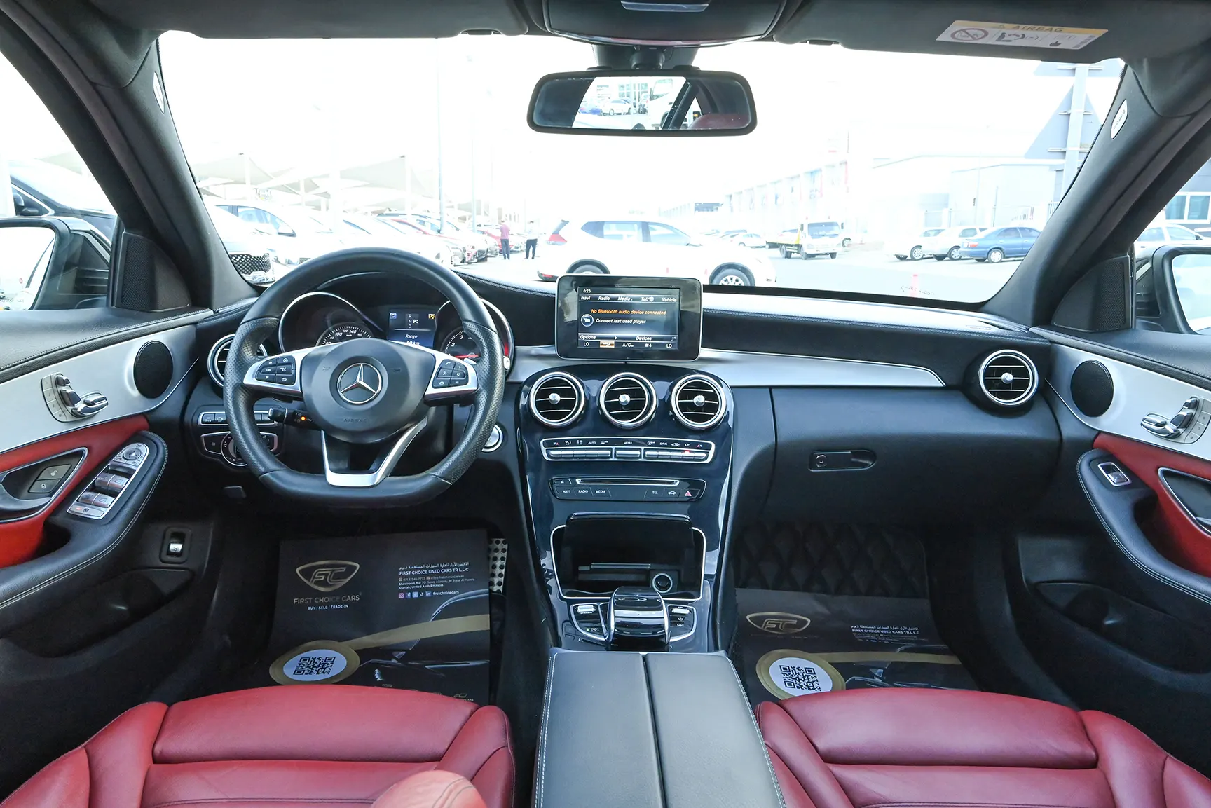 Used 2016 Mercedes-Benz C-Class C 200 Black – Front Cabin / Dashboard Full View at First Choice Cars Sharjah