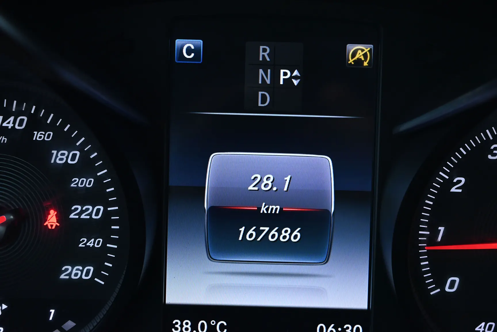 Used 2016 Mercedes-Benz C-Class C 200 Black – Odometer / Mileage Reading View at First Choice Cars Sharjah