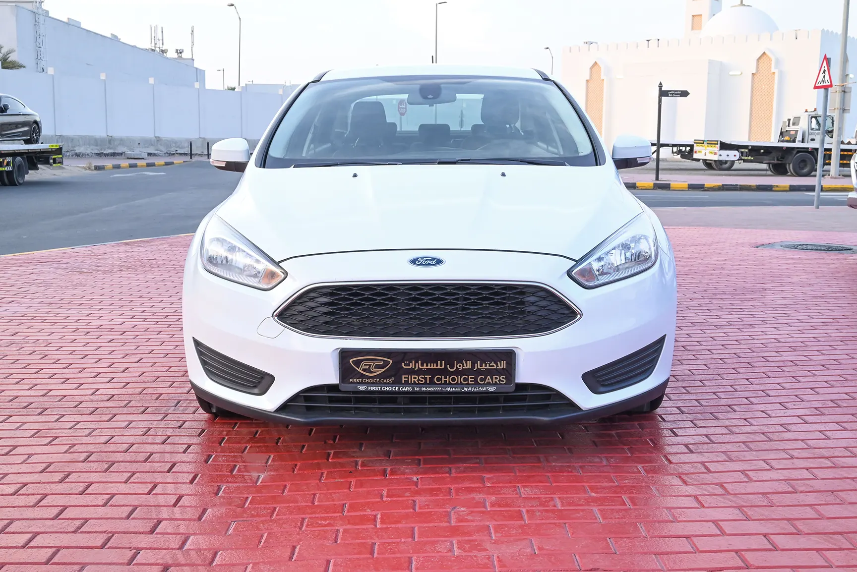 Used 2018 Ford Focus S White – Front View at First Choice Cars Sharjah
