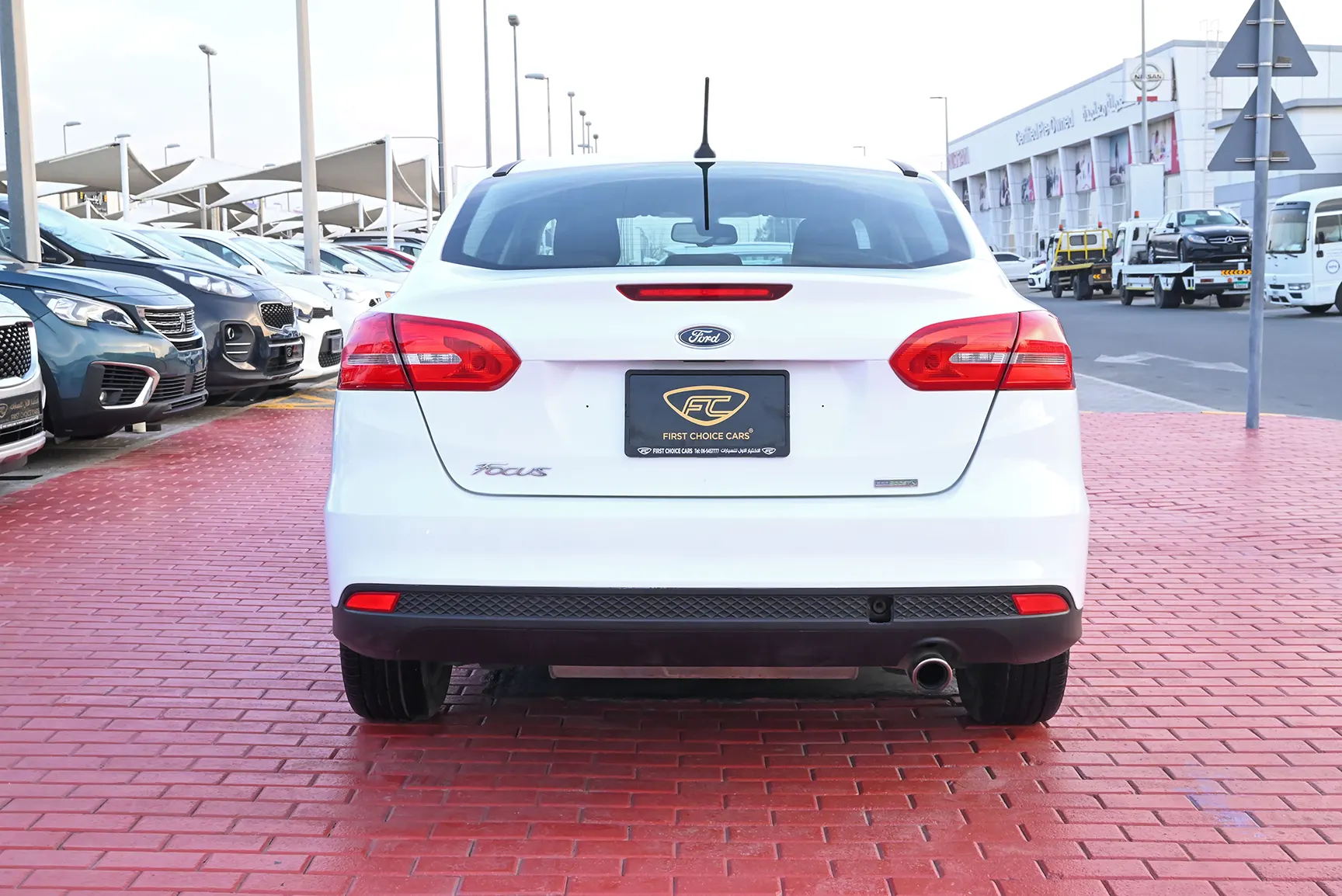 Used 2018 Ford Focus S White – Back/Rear View at First Choice Cars Sharjah