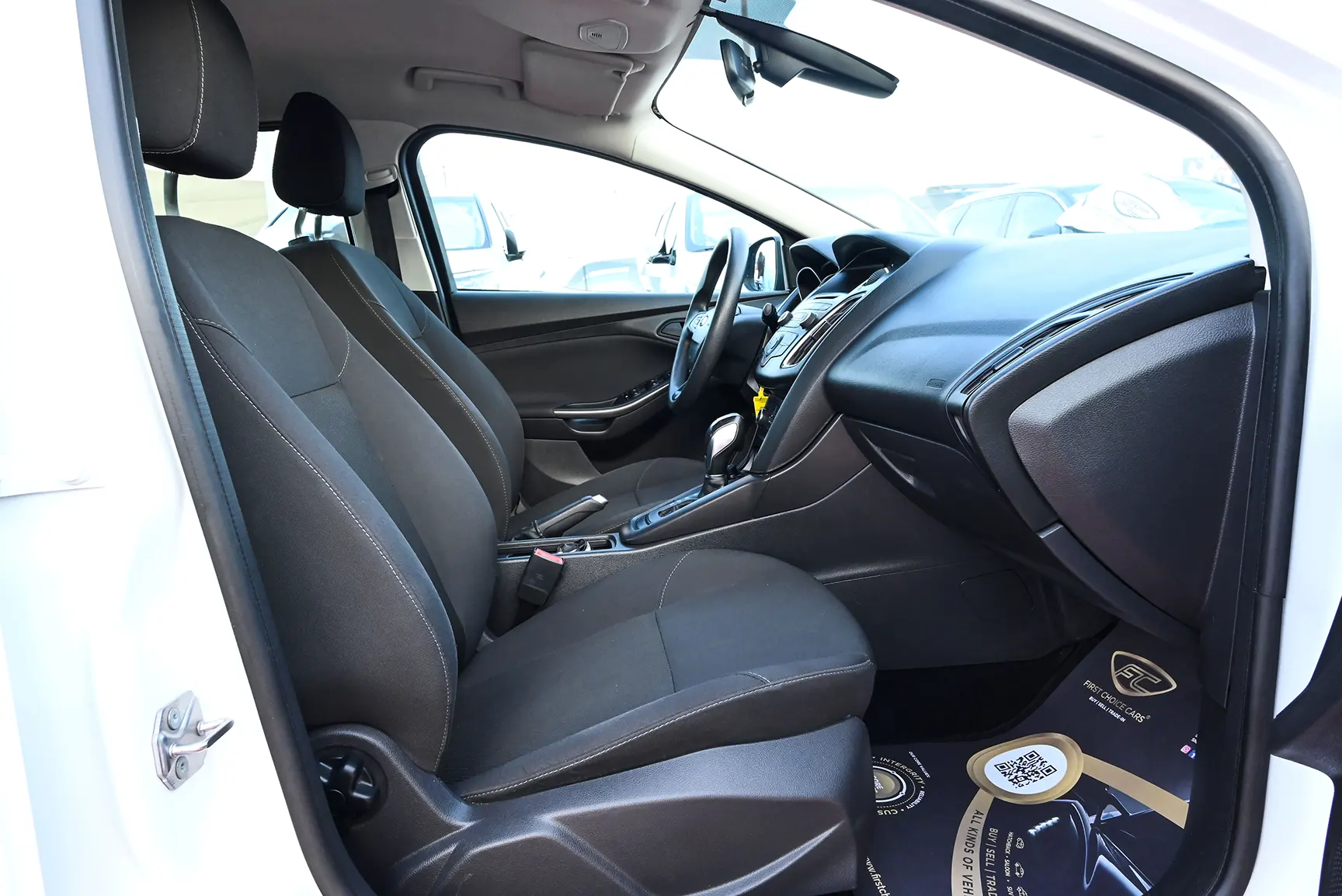 Used 2018 Ford Focus S White – Front Passenger Side Cabin View at First Choice Cars Sharjah