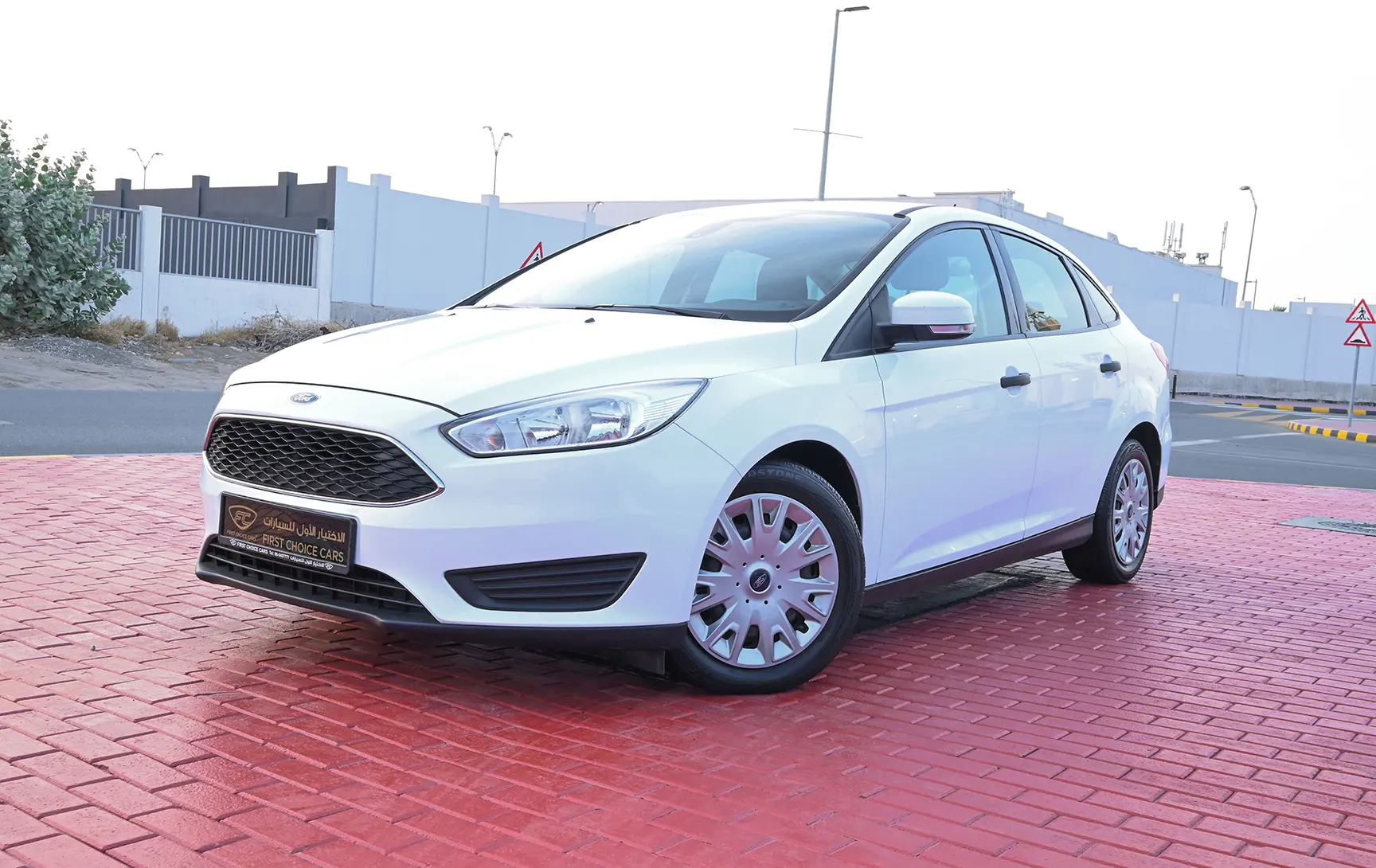 Used 2018 Ford Focus S White – Left Front Diagonal (45°) View at First Choice Cars Sharjah