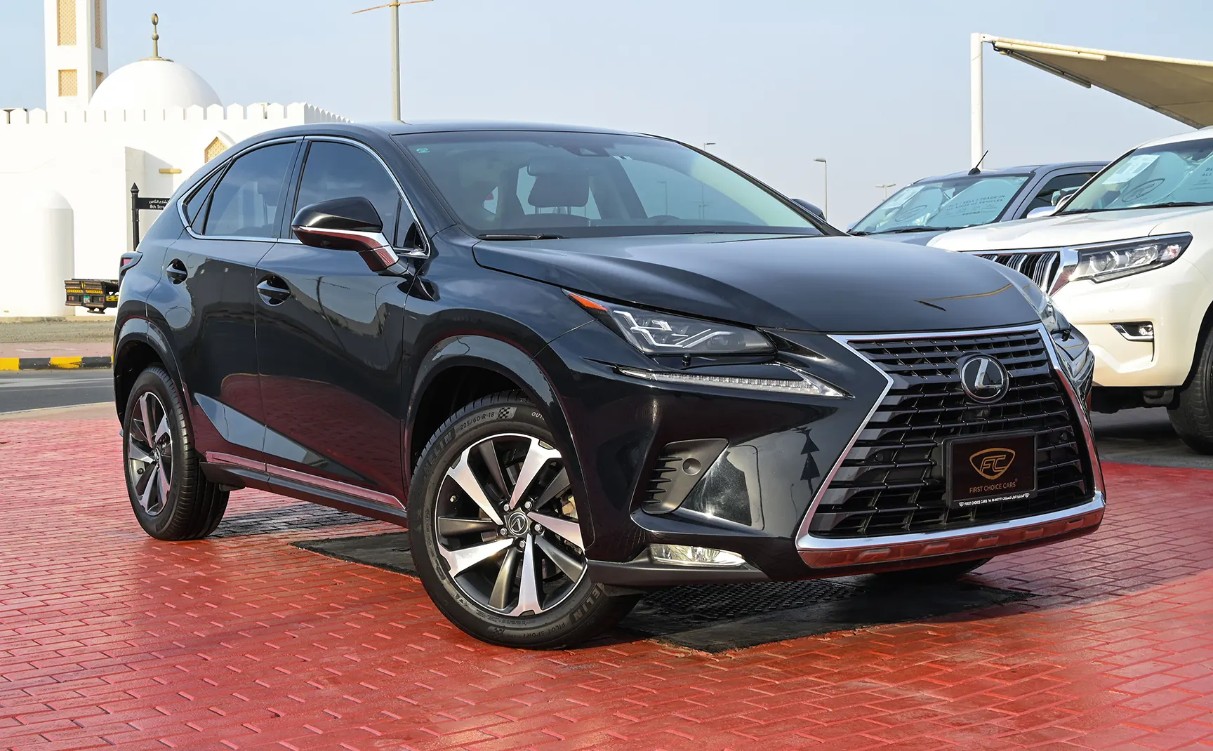 Used 2019 Lexus NX Series NX 300 Platinum Black – Right Front Diagonal (45°) View at First Choice Cars Sharjah