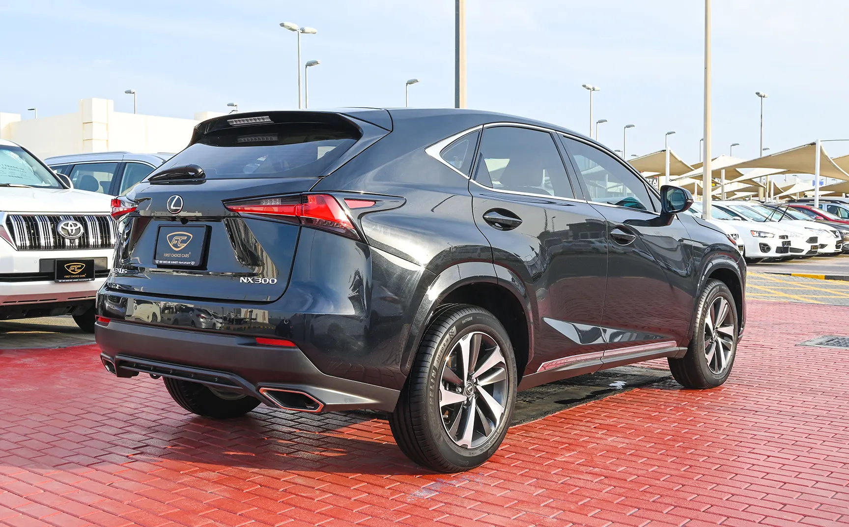 Used 2019 Lexus NX Series NX 300 Platinum Black – Right Back Diagonal (45°) View at First Choice Cars Sharjah