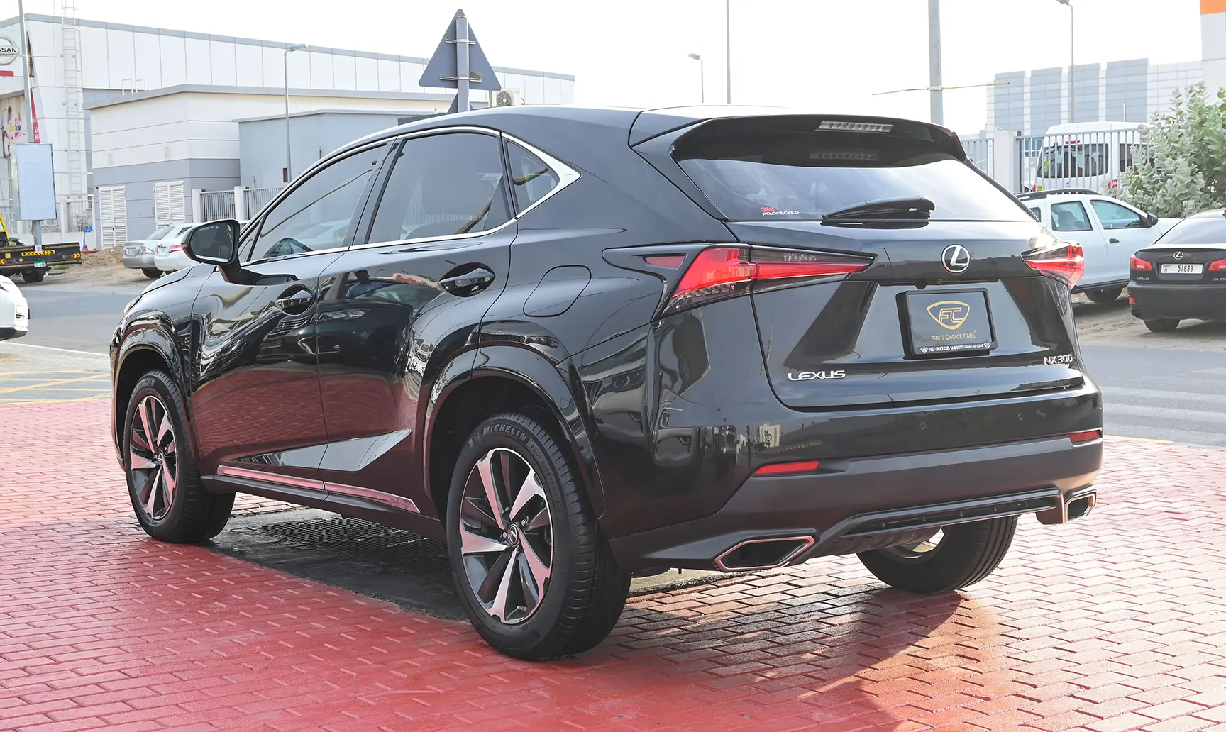 Used 2019 Lexus NX Series NX 300 Platinum Black – Right Back Diagonal (45°) View at First Choice Cars Sharjah