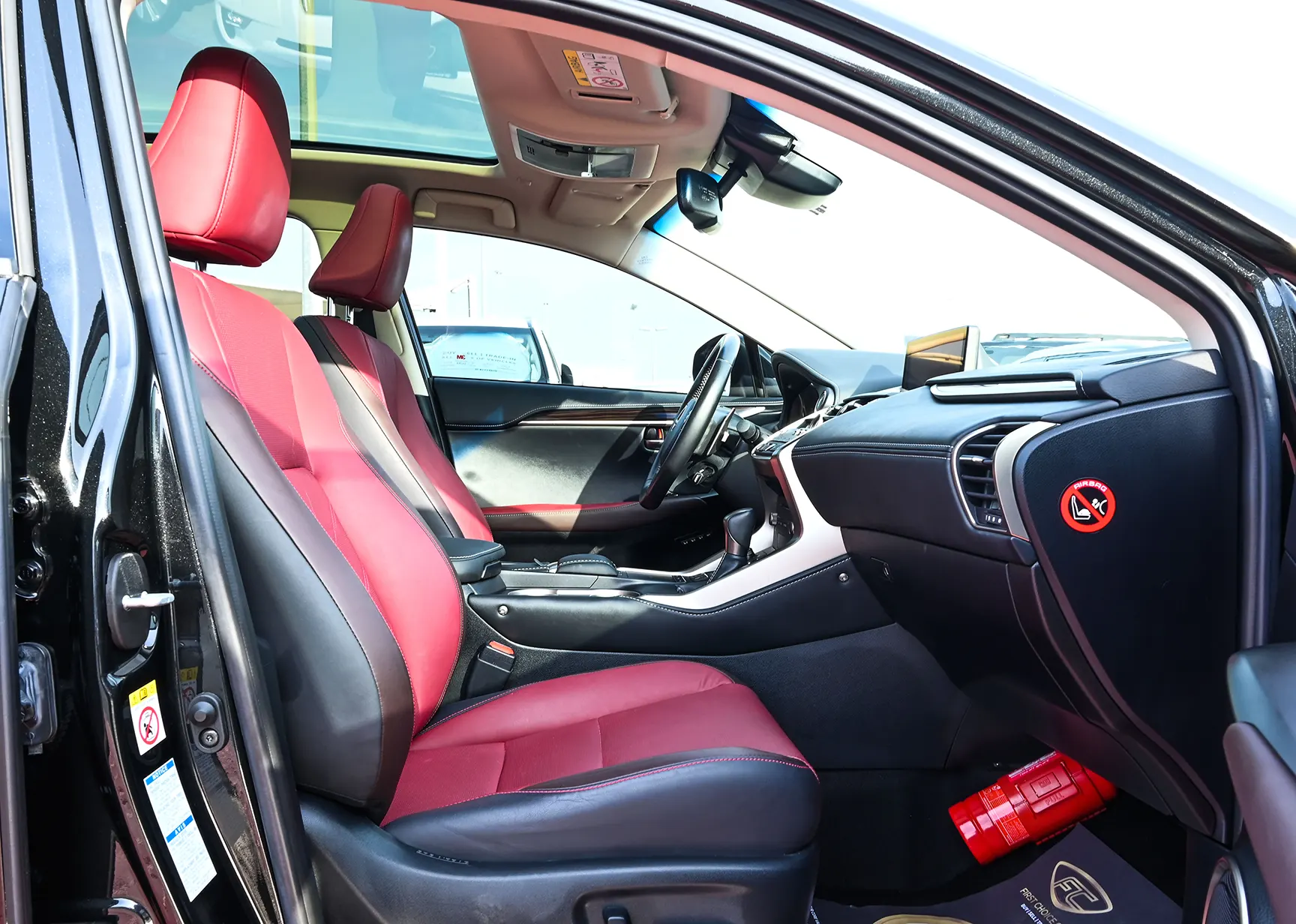 Used 2019 Lexus NX Series NX 300 Platinum Black – Front Passenger Side Cabin View at First Choice Cars Sharjah