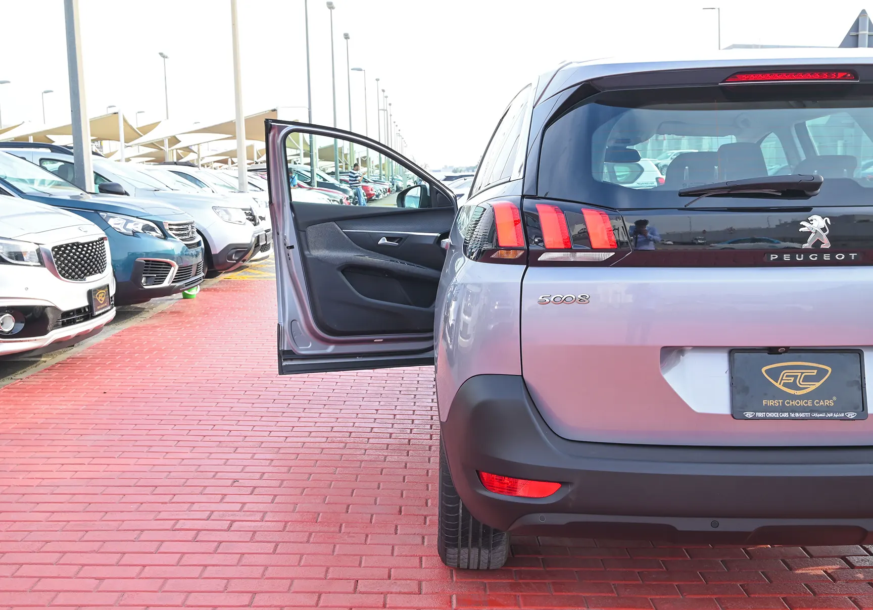 Used 2019 Peugeot 5008 Active Silver – Taillight Close-up at First Choice Cars Sharjah