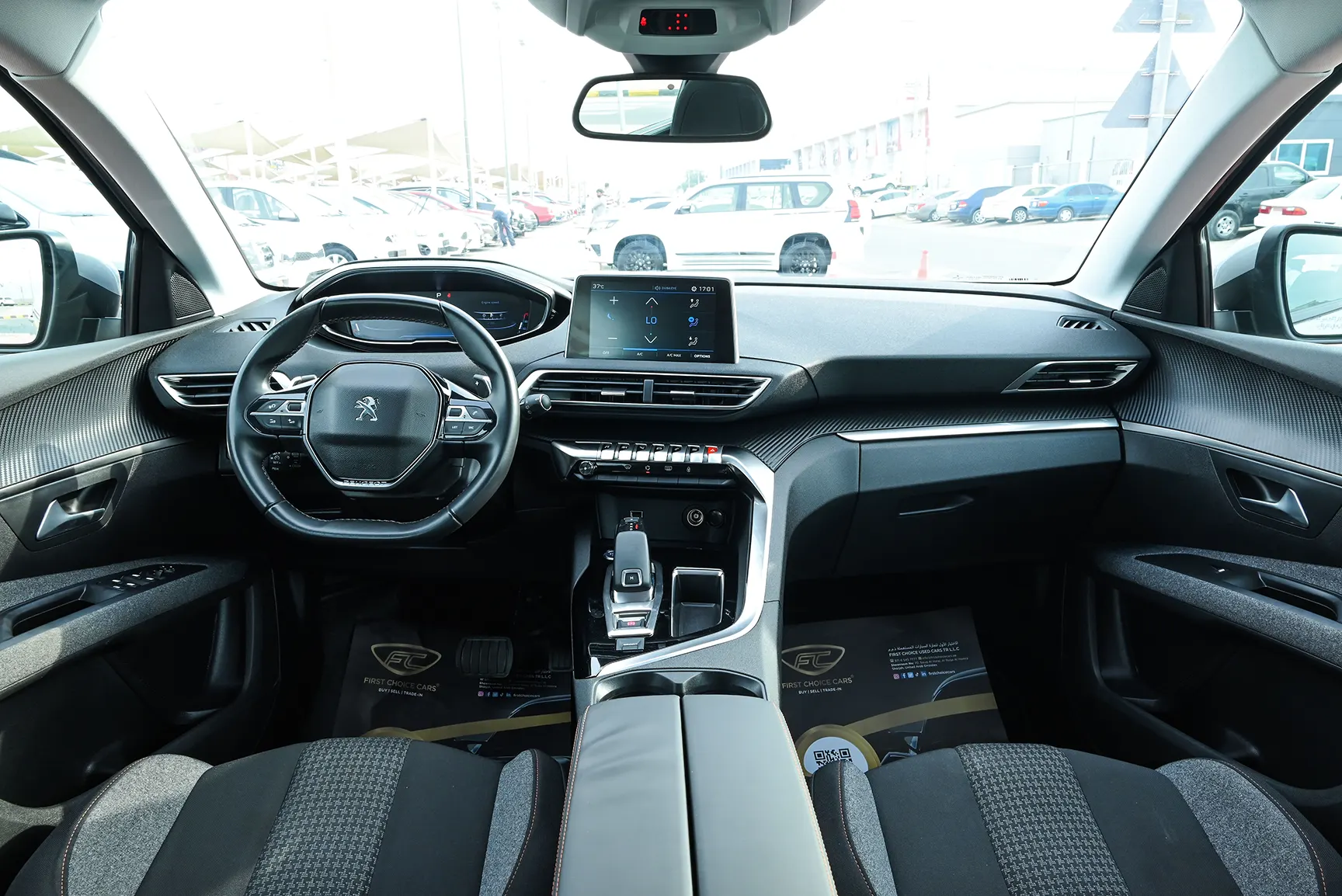 Used 2019 Peugeot 5008 Active Silver – Front Cabin / Dashboard Full View at First Choice Cars Sharjah