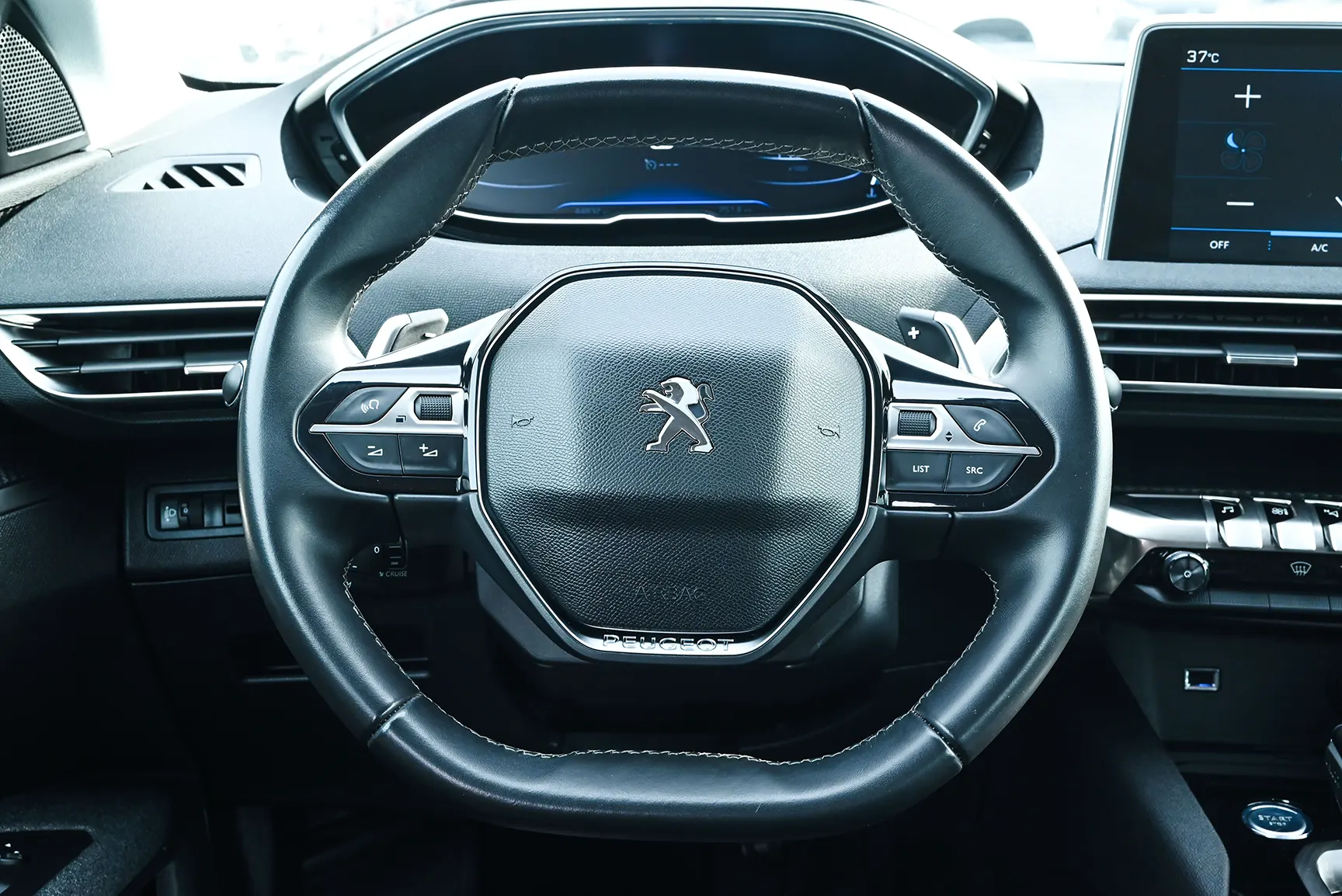 Used 2019 Peugeot 5008 Active Silver – Driver Side Dashboard & Steering View at First Choice Cars Sharjah
