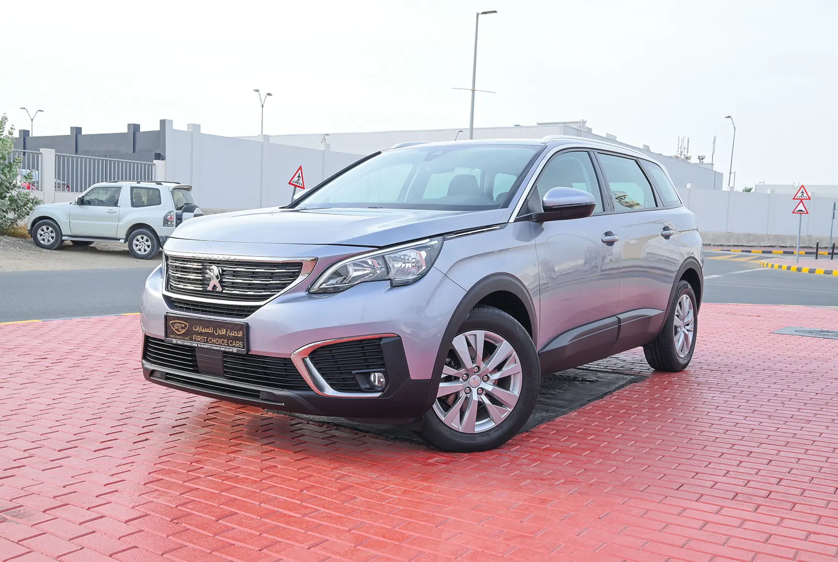 Used 2019 Peugeot 5008 Active Silver – Left Front Diagonal (45°) View at First Choice Cars Sharjah