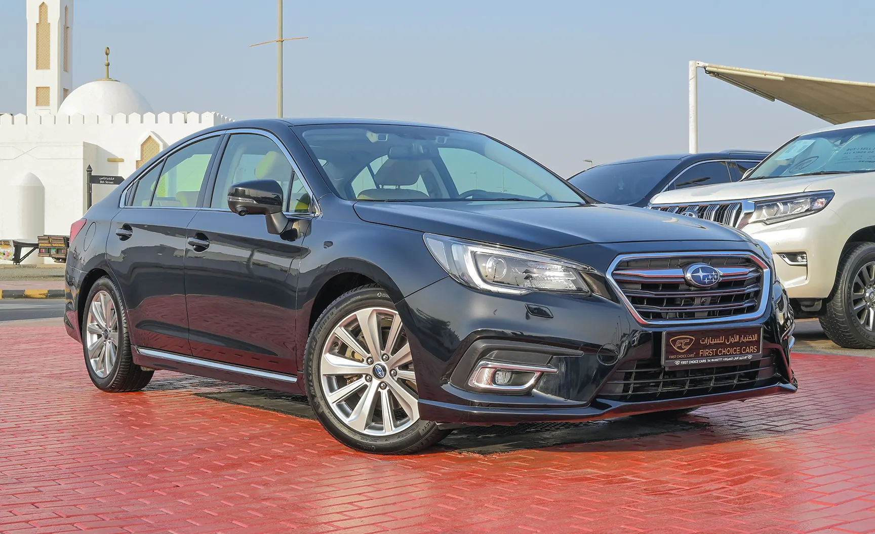 Used 2018 Subaru Legacy 3.6r-S Eyesight Black – Right Front Diagonal (45°) View at First Choice Cars Sharjah