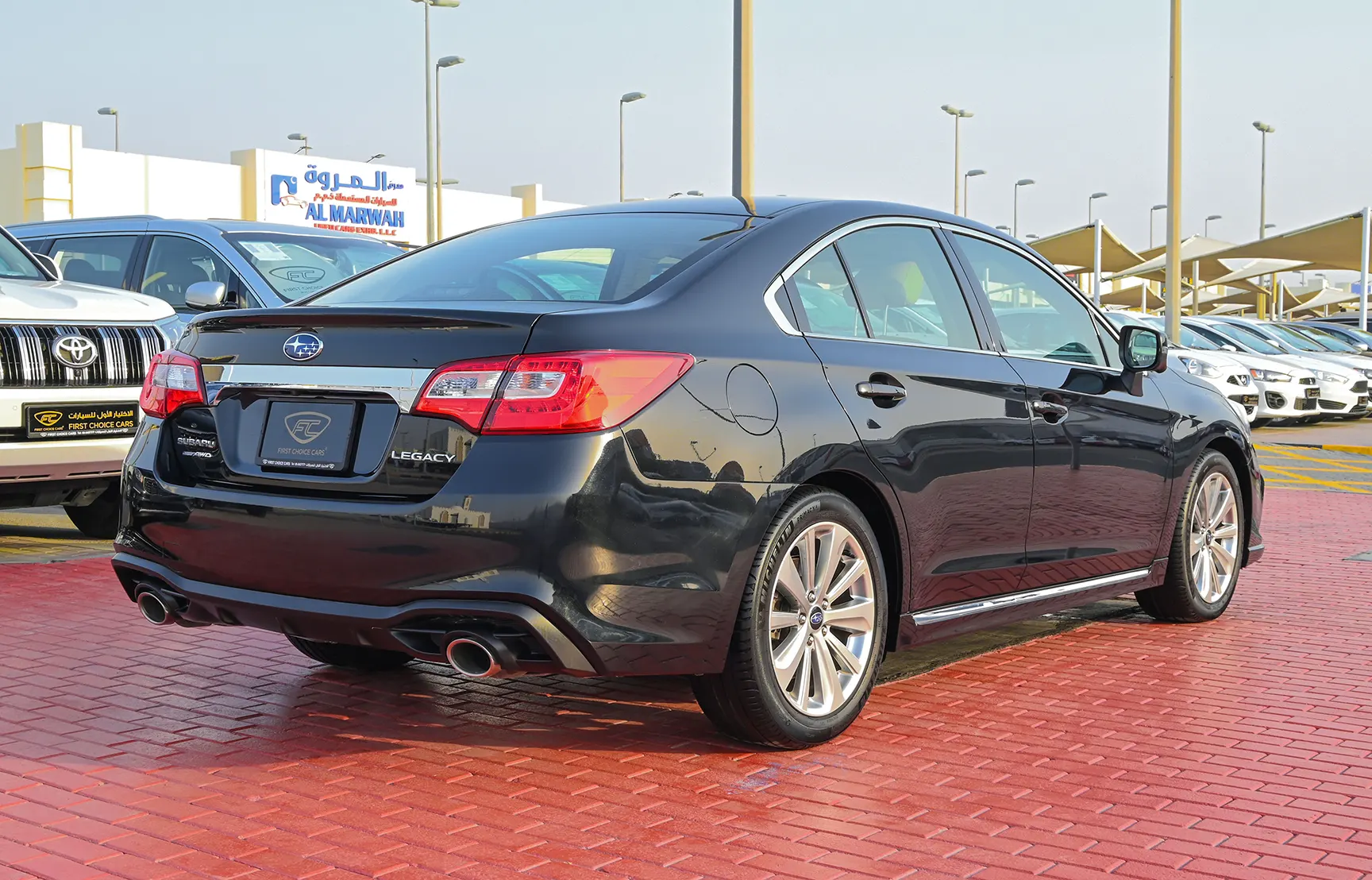 Used 2018 Subaru Legacy 3.6r-S Eyesight Black – Right Back Diagonal (45°) View at First Choice Cars Sharjah