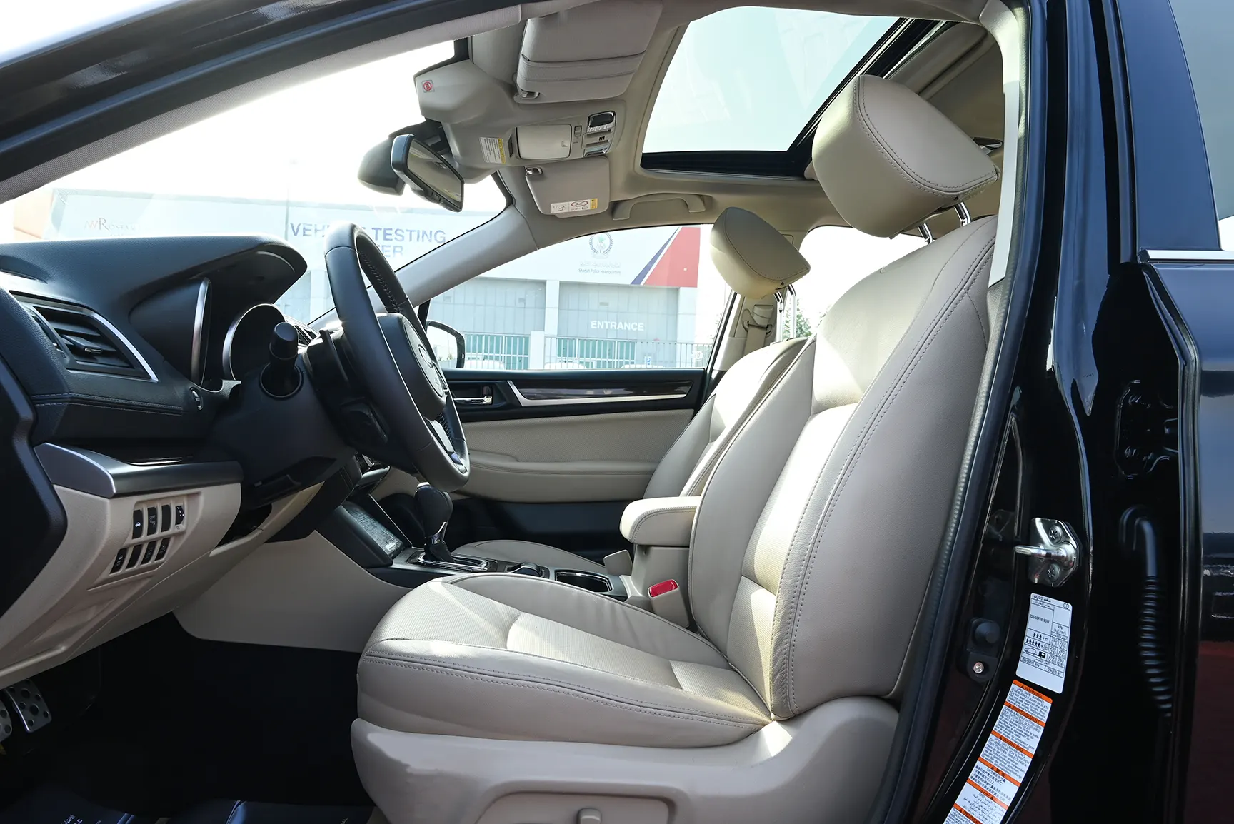 Used 2018 Subaru Legacy 3.6r-S Eyesight Black – Front Driver Side Cabin View at First Choice Cars Sharjah