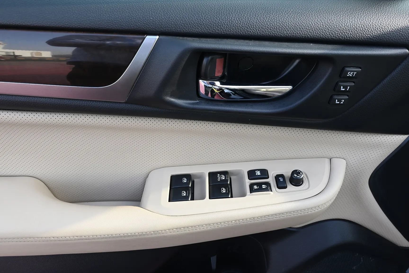 Used 2018 Subaru Legacy 3.6r-S Eyesight Black – Driver Door Panel Full View at First Choice Cars Sharjah