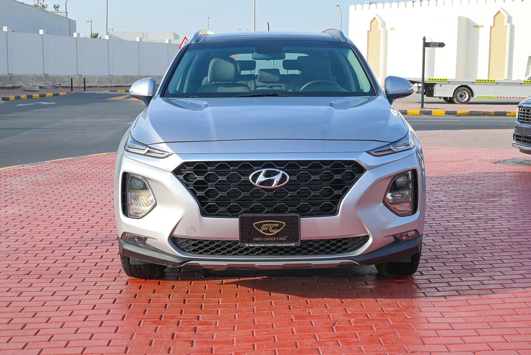 Used 2020 Hyundai Santa Fe GLS Silver – Front View at First Choice Cars Sharjah