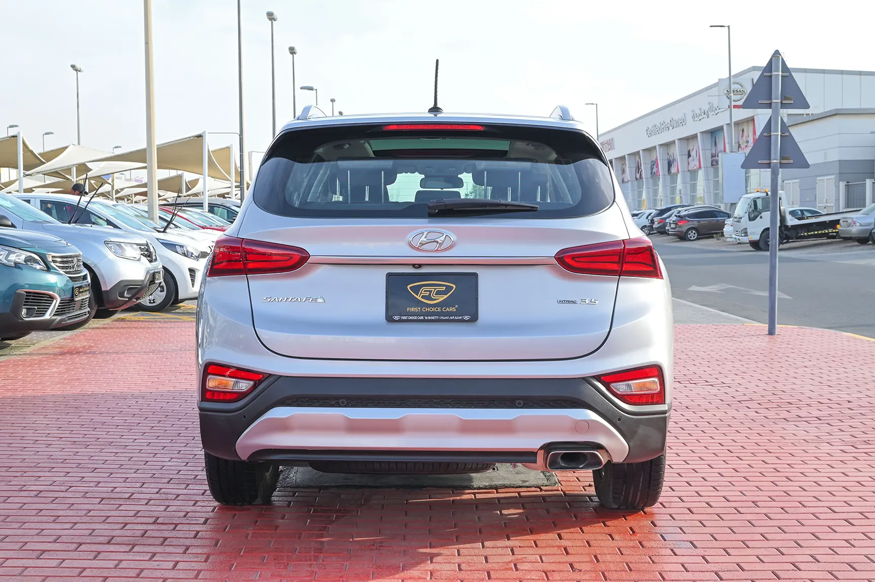 Used 2020 Hyundai Santa Fe GLS Silver – Back/Rear View at First Choice Cars Sharjah