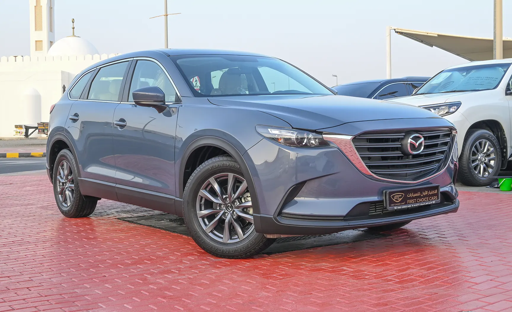 Used 2022 Mazda CX-9 GT Blue – Right Front Diagonal (45°) View at First Choice Cars Sharjah