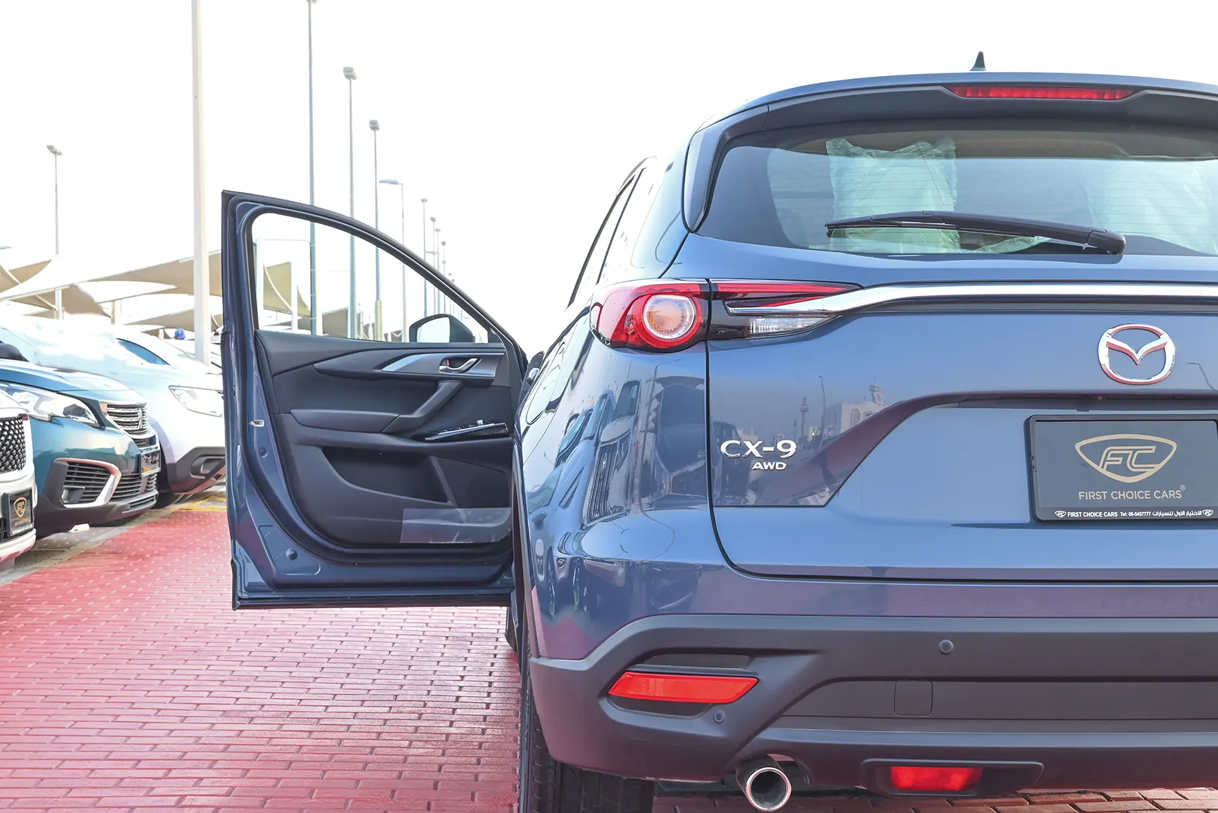 Used 2022 Mazda CX-9 GT Blue – Taillight Close-up at First Choice Cars Sharjah