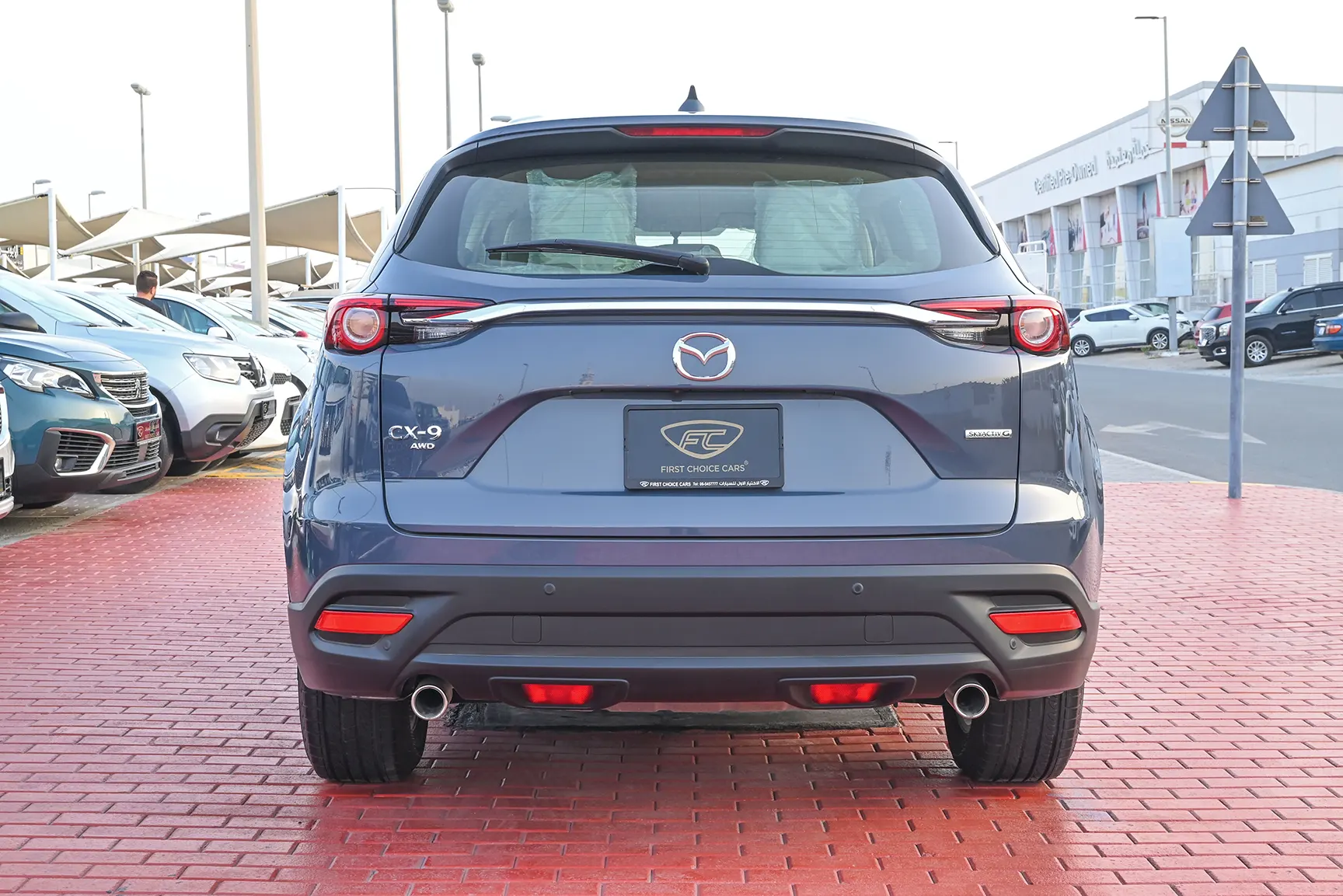 Used 2022 Mazda CX-9 GT Blue – Back/Rear View at First Choice Cars Sharjah