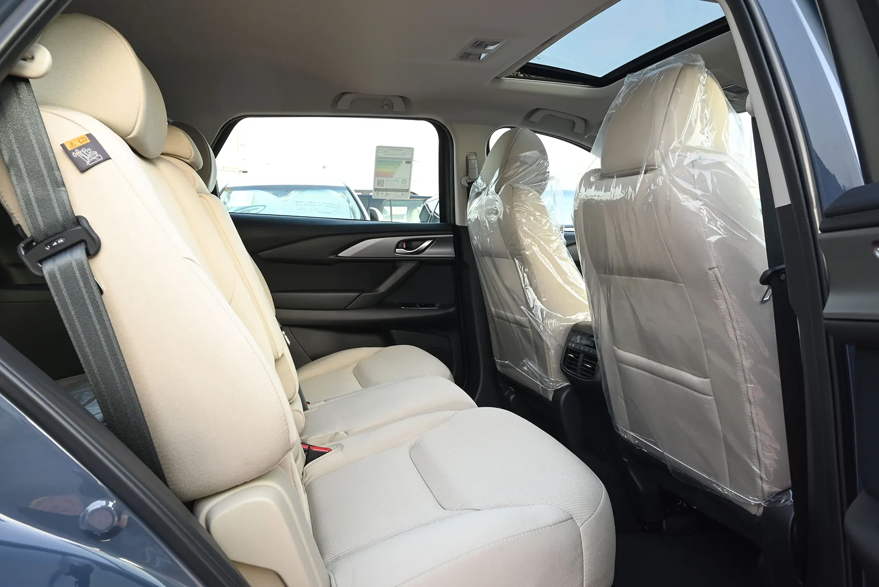 Used 2022 Mazda CX-9 GT Blue – Rear Passenger Side Cabin View at First Choice Cars Sharjah