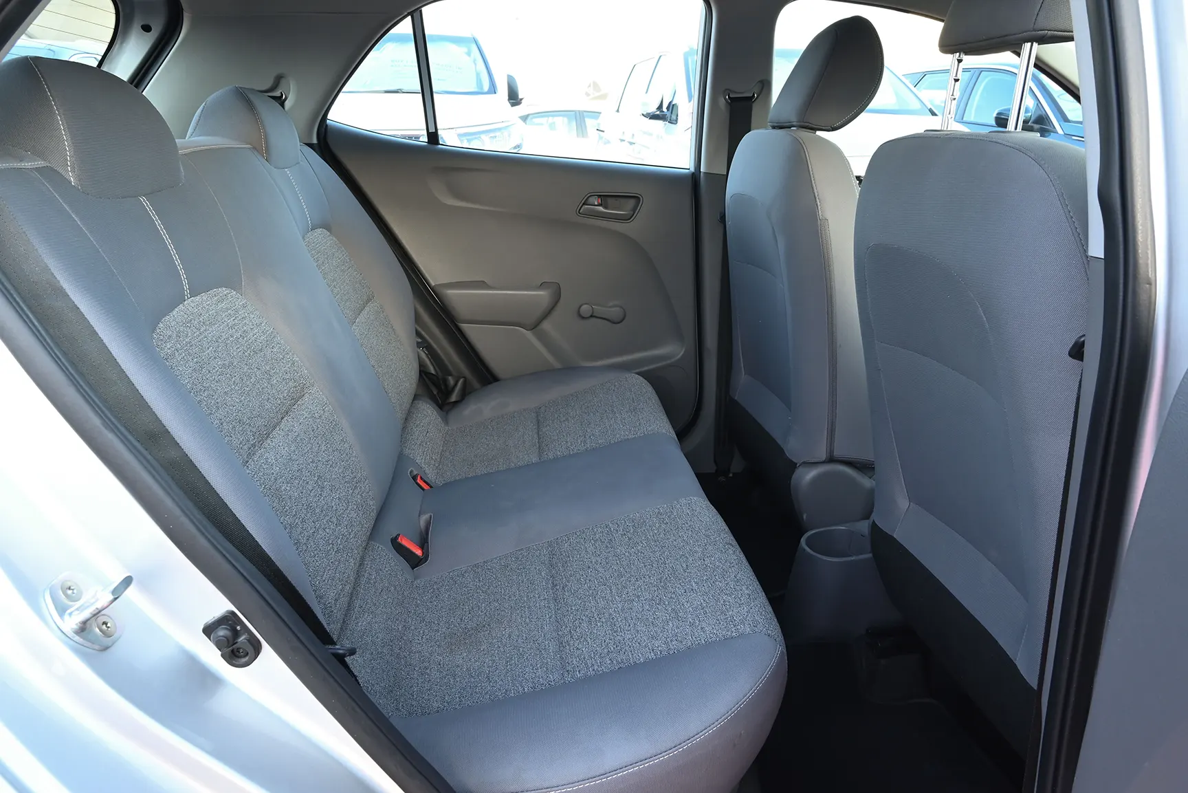 Used 2020 KIA Picanto Ex Silver – Rear Passenger Side Cabin View at First Choice Cars Sharjah