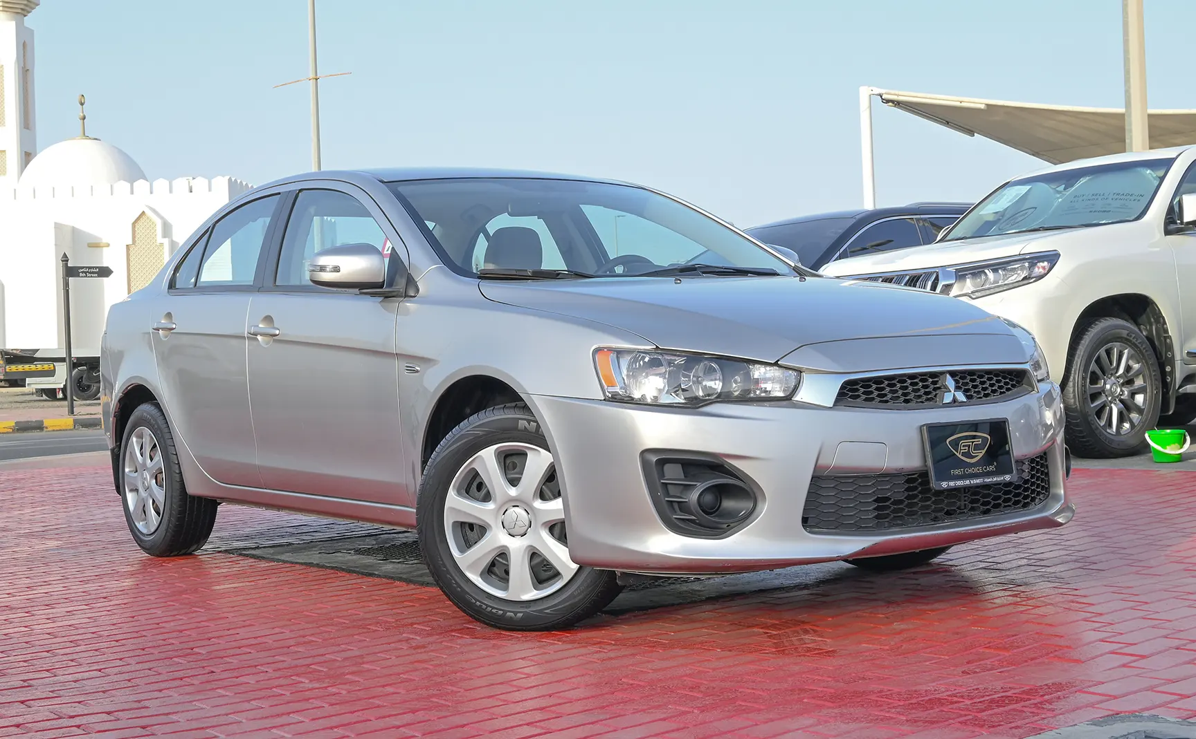 Used 2017 Mitsubishi LANCER EX GLS White – Right Front Diagonal (45°) View at First Choice Cars Sharjah